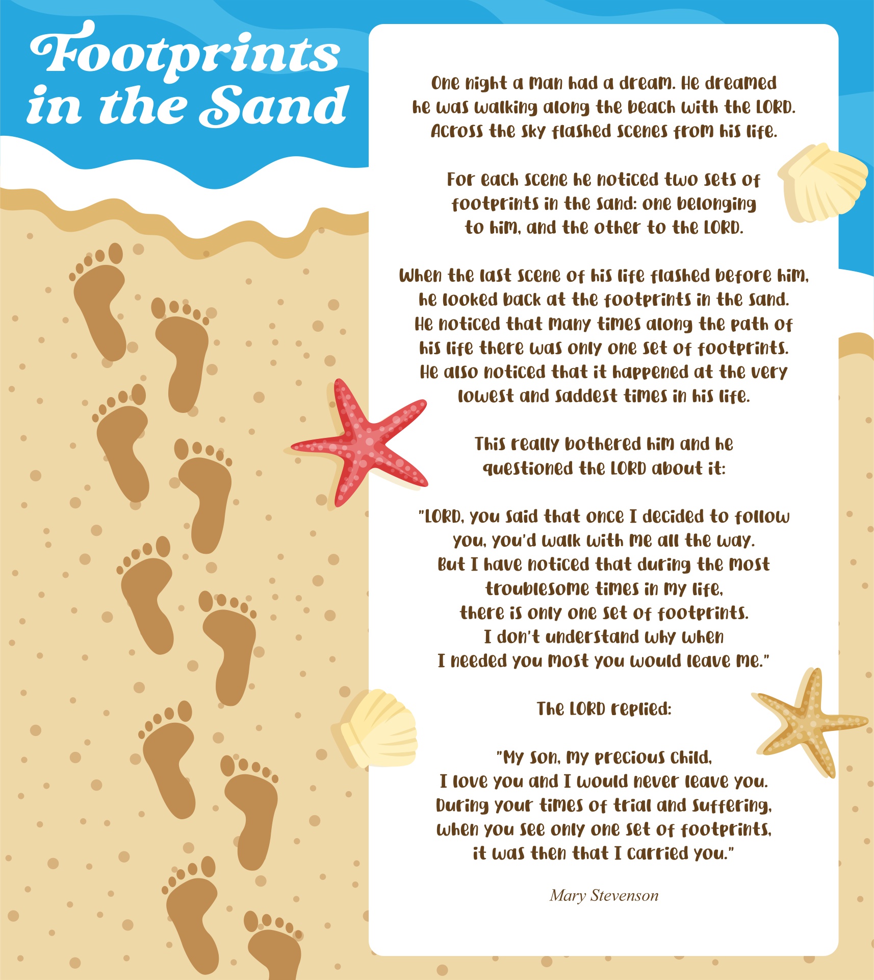Footprints in the Sand Printable Version