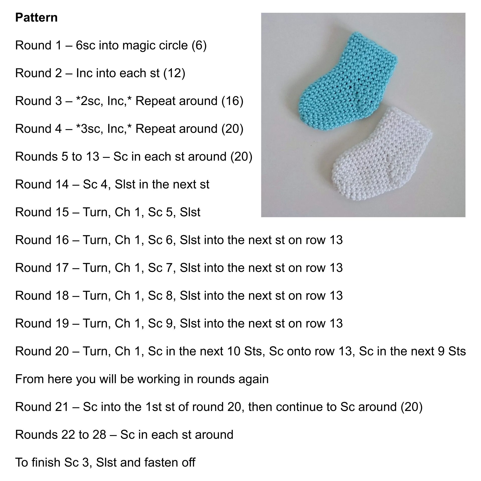 Crochet Baby Slippers Pattern