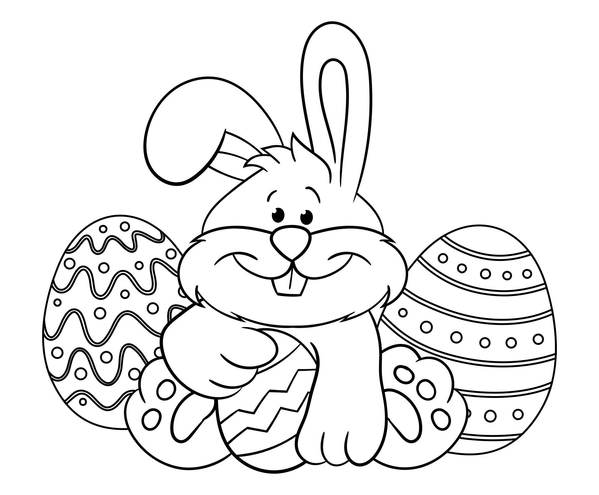 Easter Coloring Bunny Rabbit Clip Art
