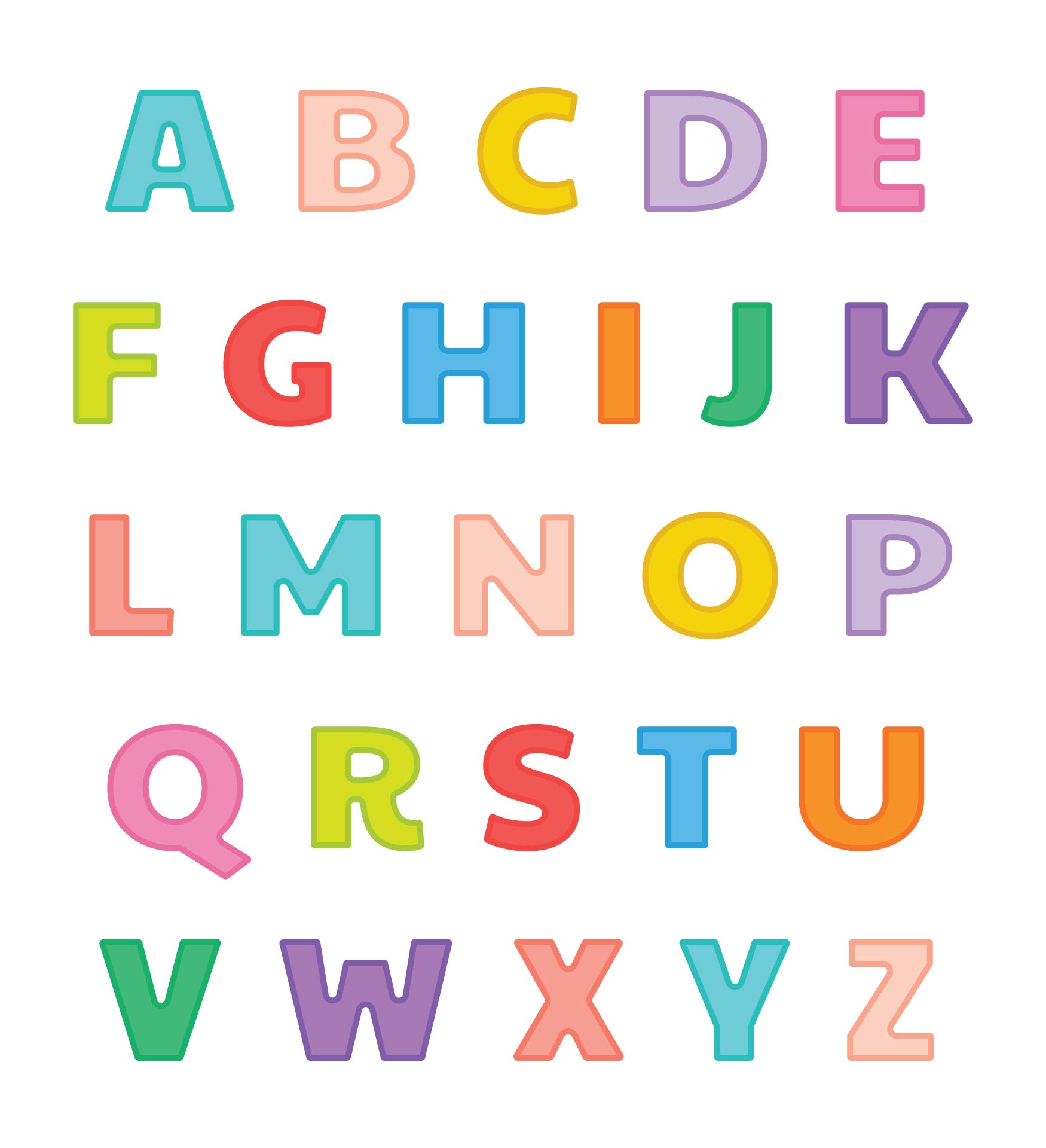 Letters Of The Different Font Styles Alphabet