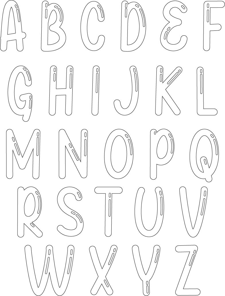 Printable Bubble Letter Stencils