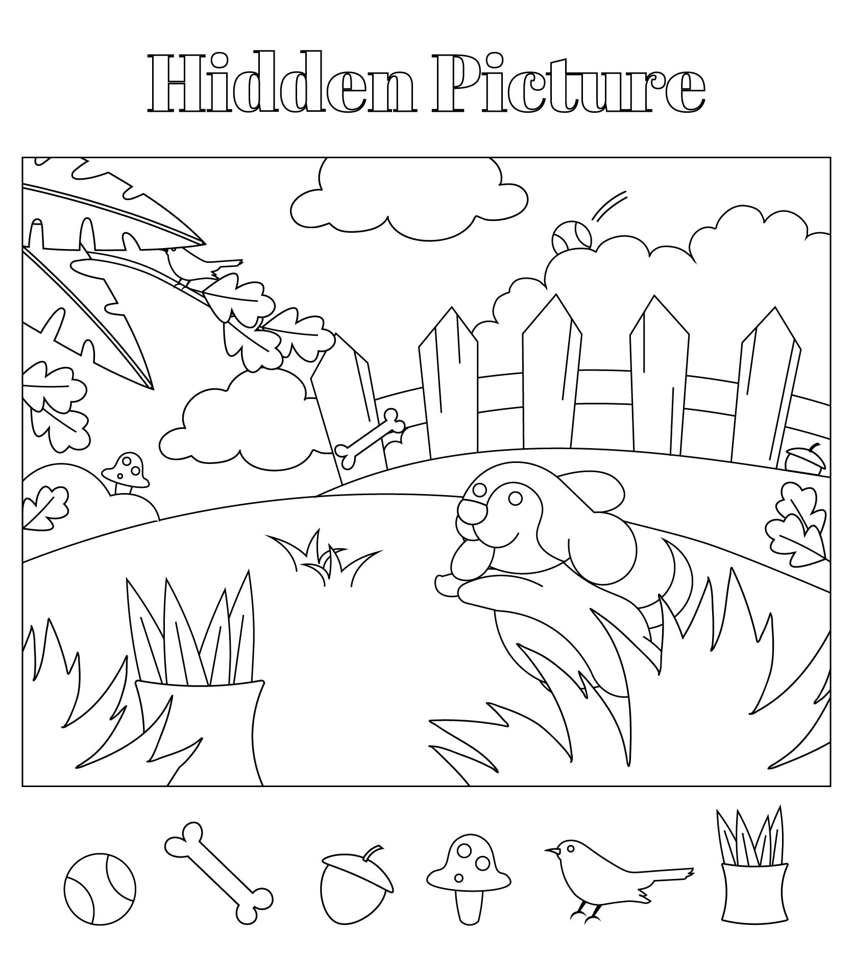 Printable Hidden Picture Coloring Pages