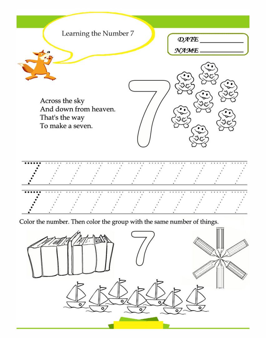 Numbers 6 And 7 Worksheets