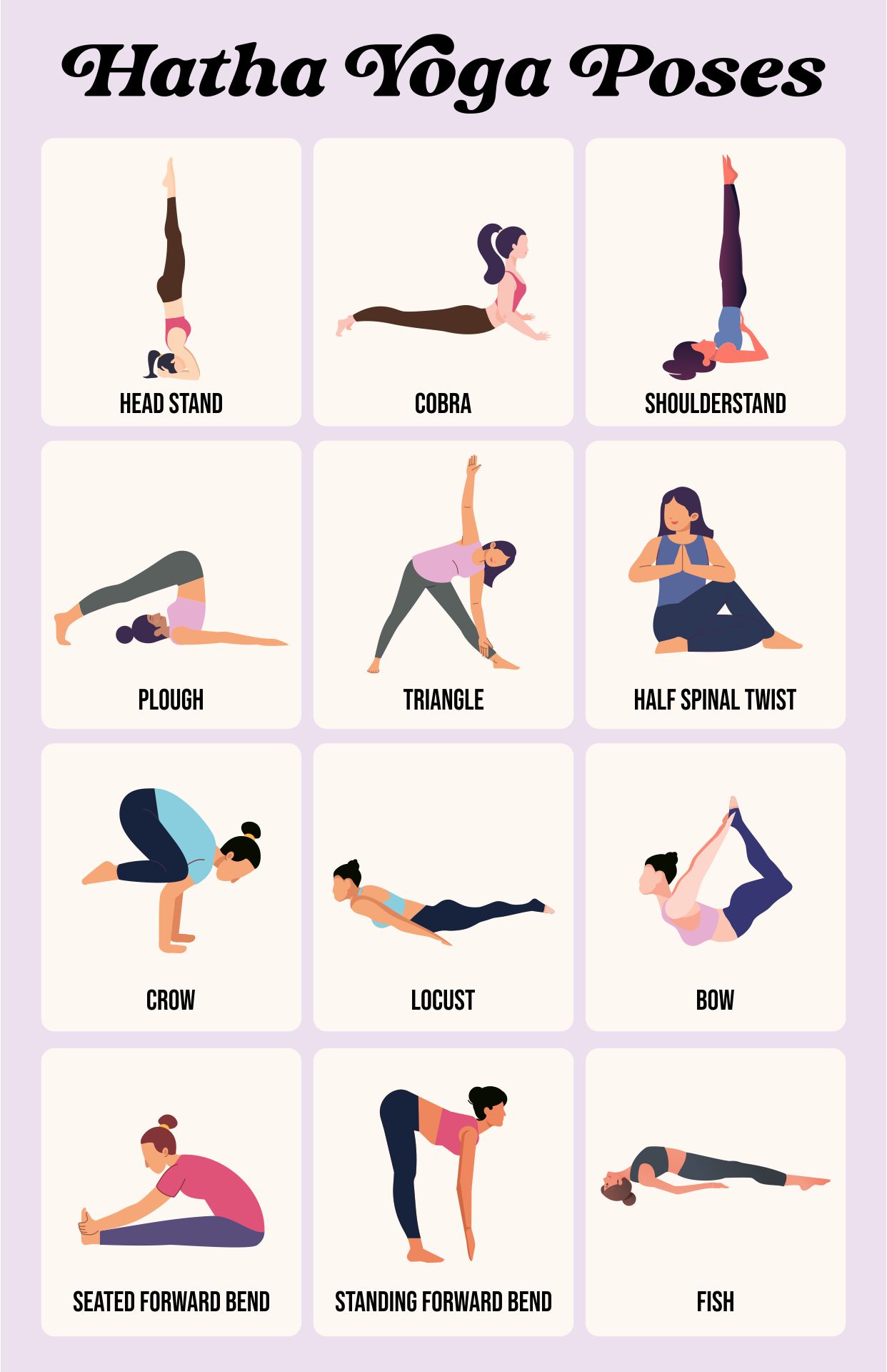 Yoga Poses Printable Chart - 10+ Free PDF Printables | Printablee