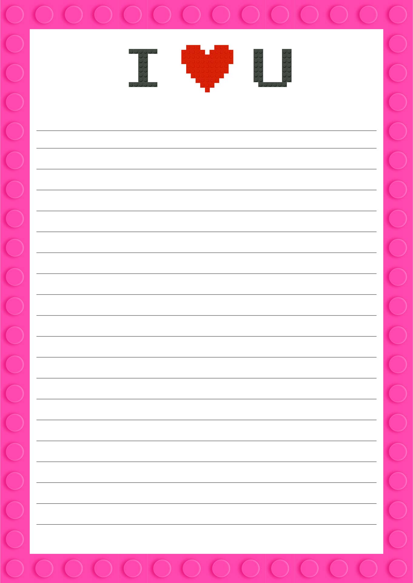 I Love You Letter Template