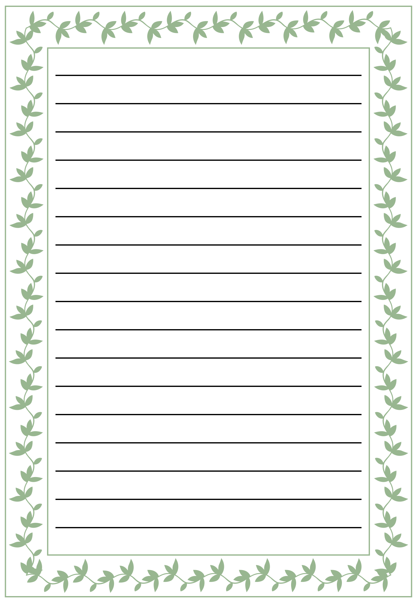 Lined Writing Paper with Border PDF