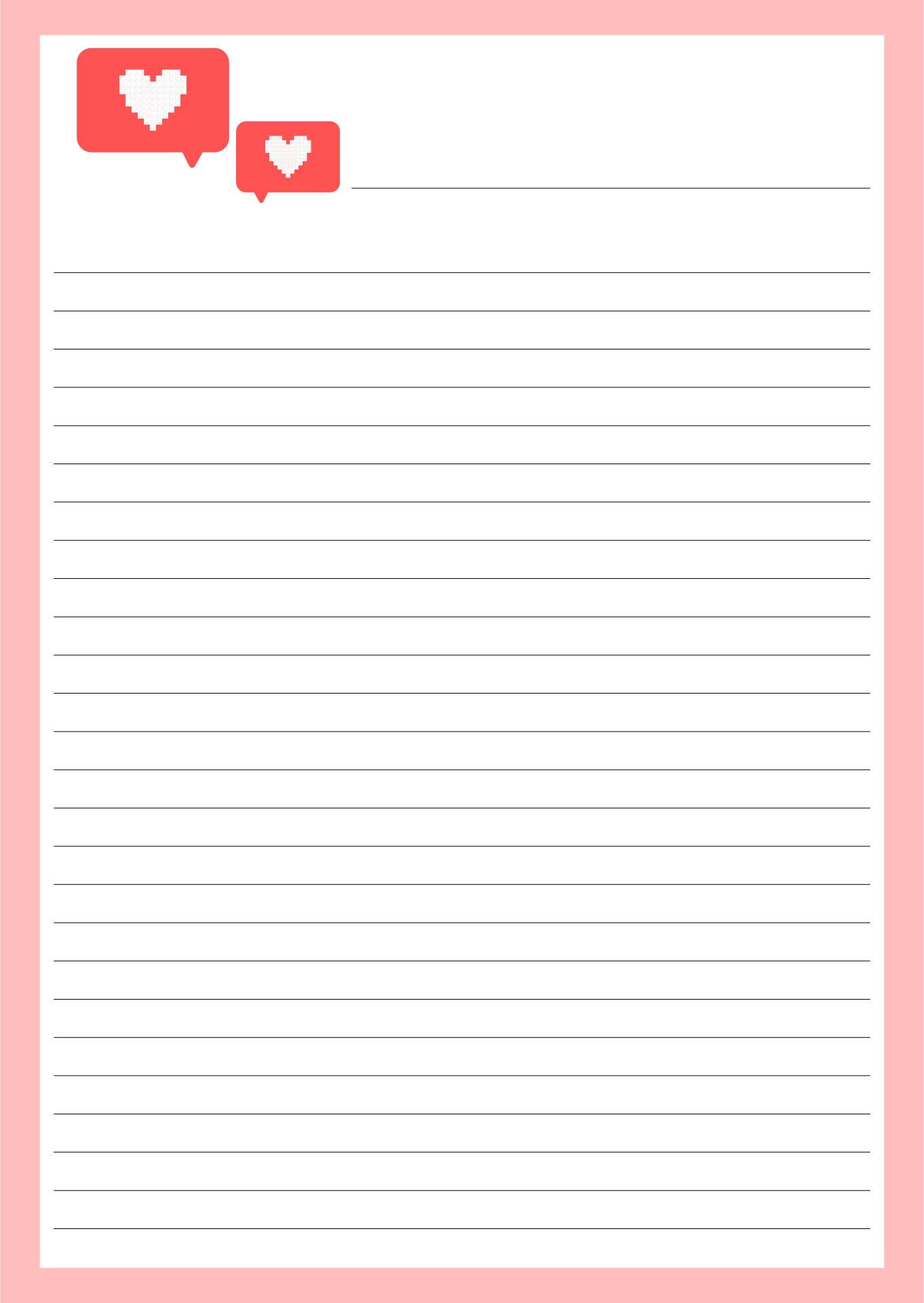 Love Letter Writing Paper Template