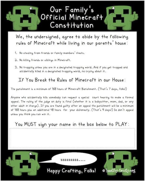Minecraft Rules List