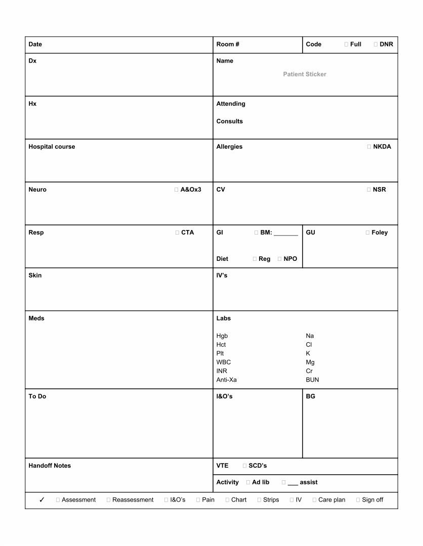 21 Best Med Surg Organization Sheet Printable - printablee.com Regarding Nursing Report Sheet Template