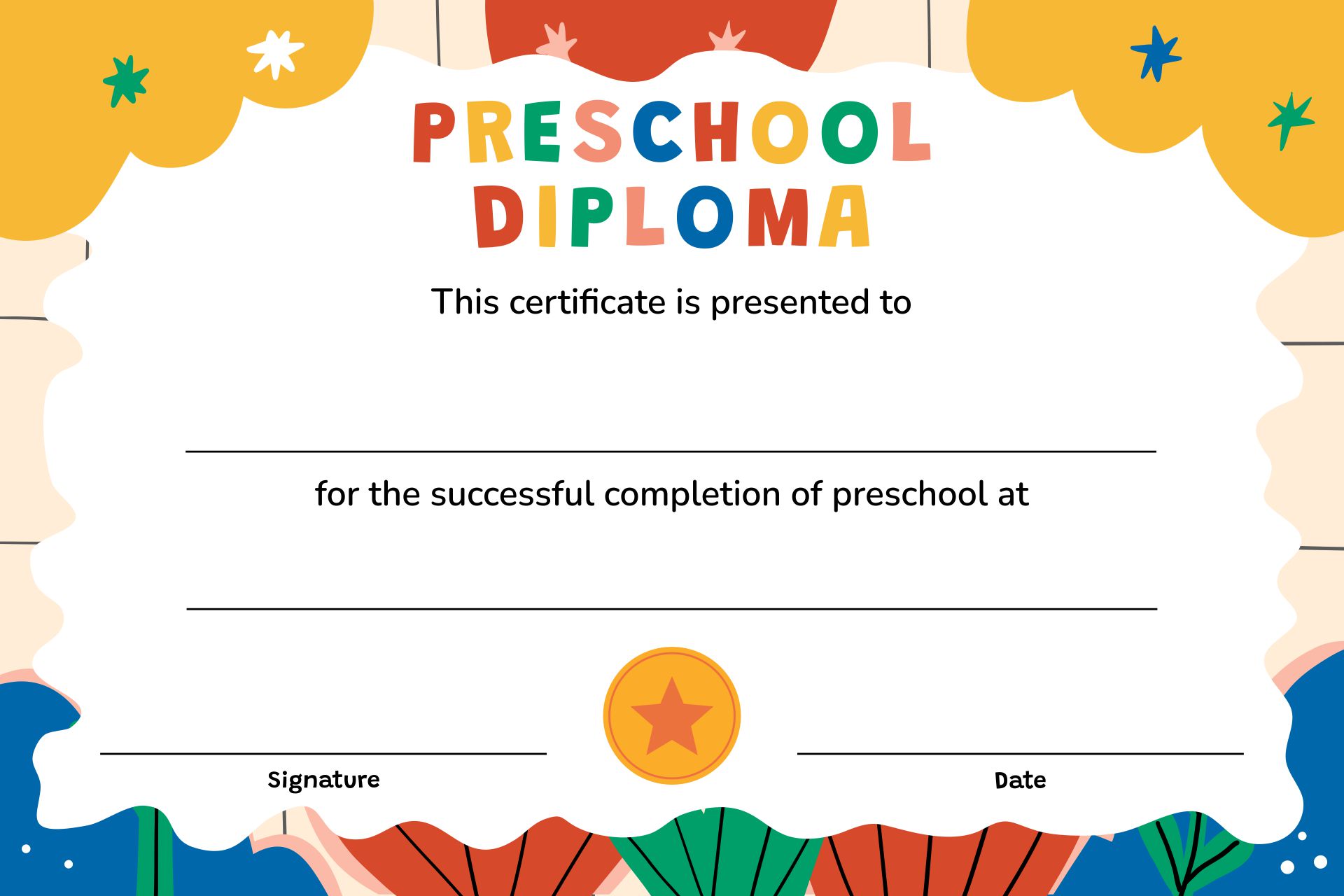 Preschool Graduation Diplomas Printables