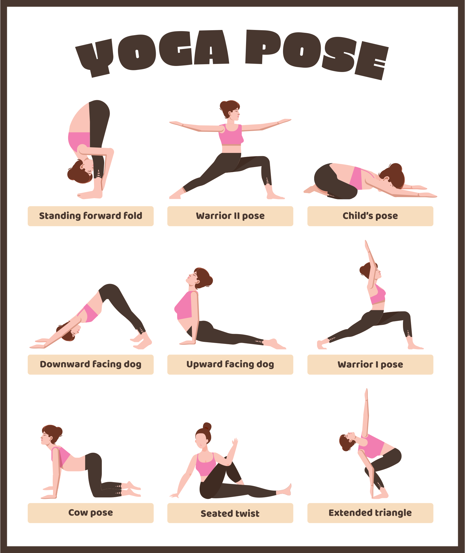 7 Best Yoga Poses Printable Chart PDF for Free at Printablee