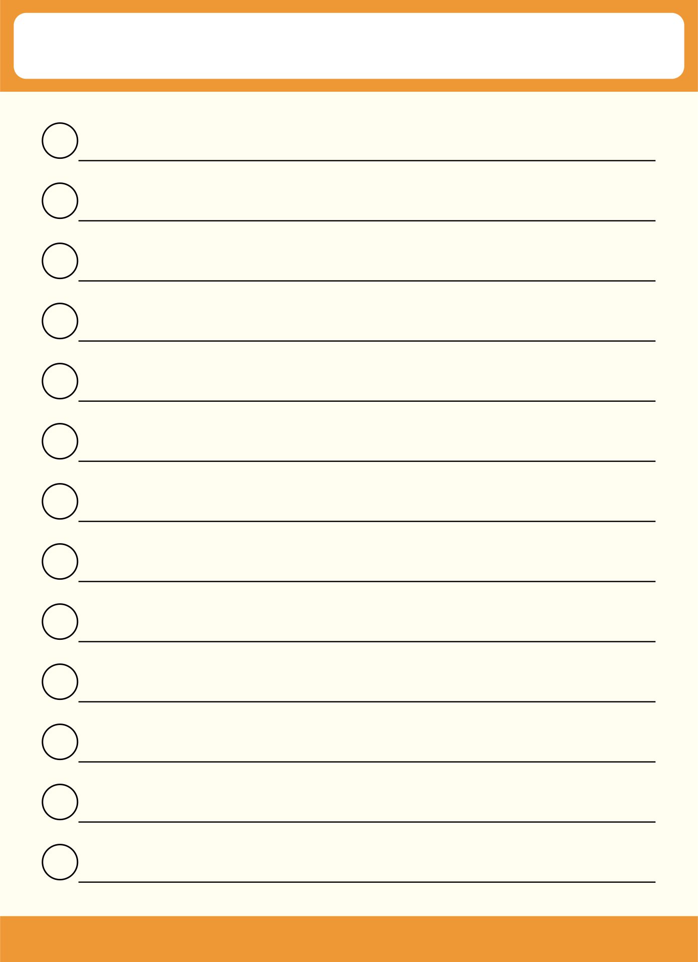 Printable Blank List Paper