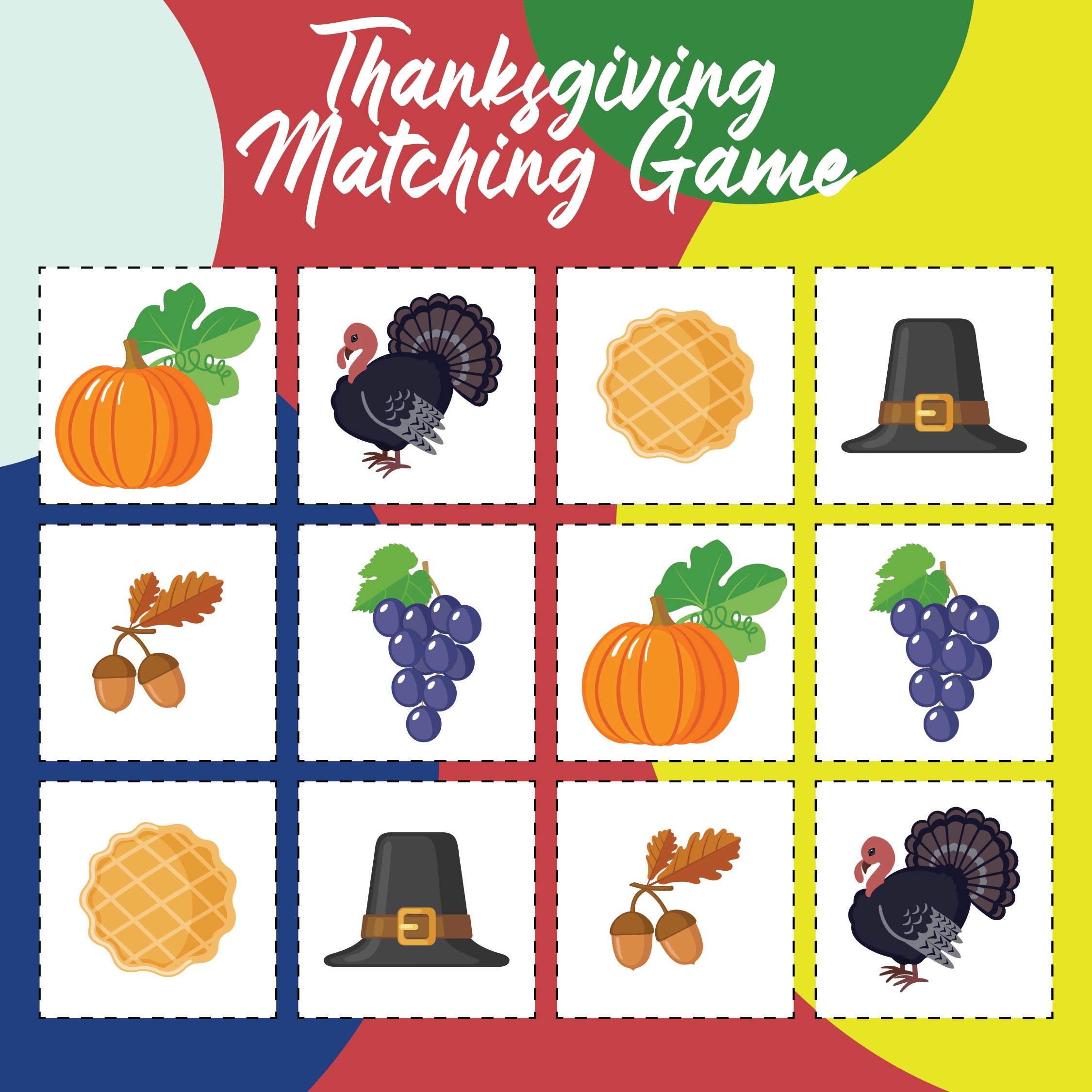 Printable Thanksgiving Matching Games