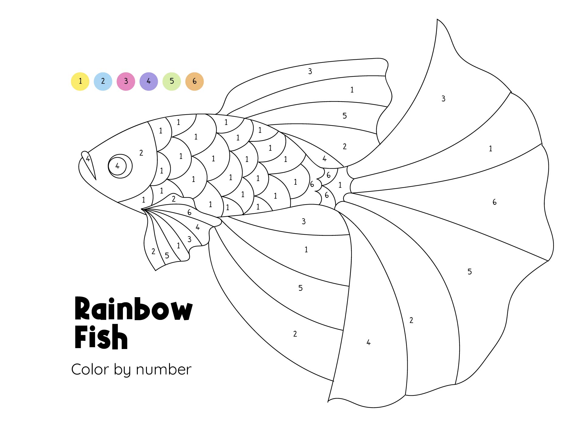 Fish Color by Number Printables