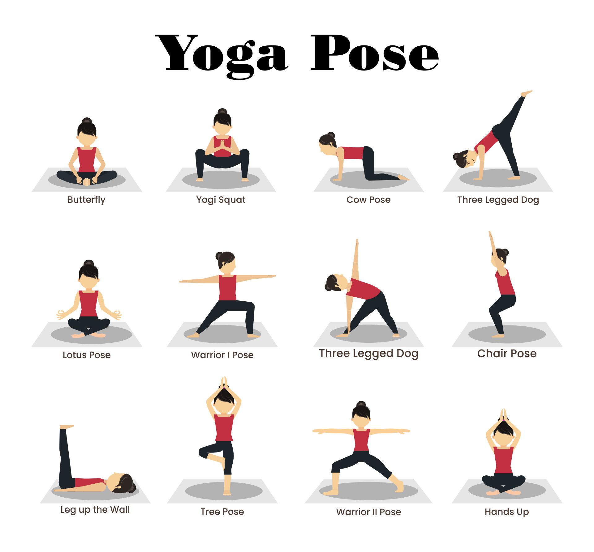 7 Best Yoga Poses Printable Chart PDF for Free at Printablee