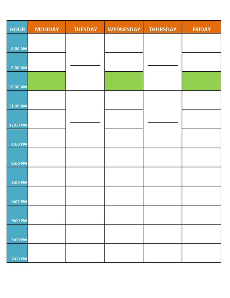 Blank Time Management Schedule