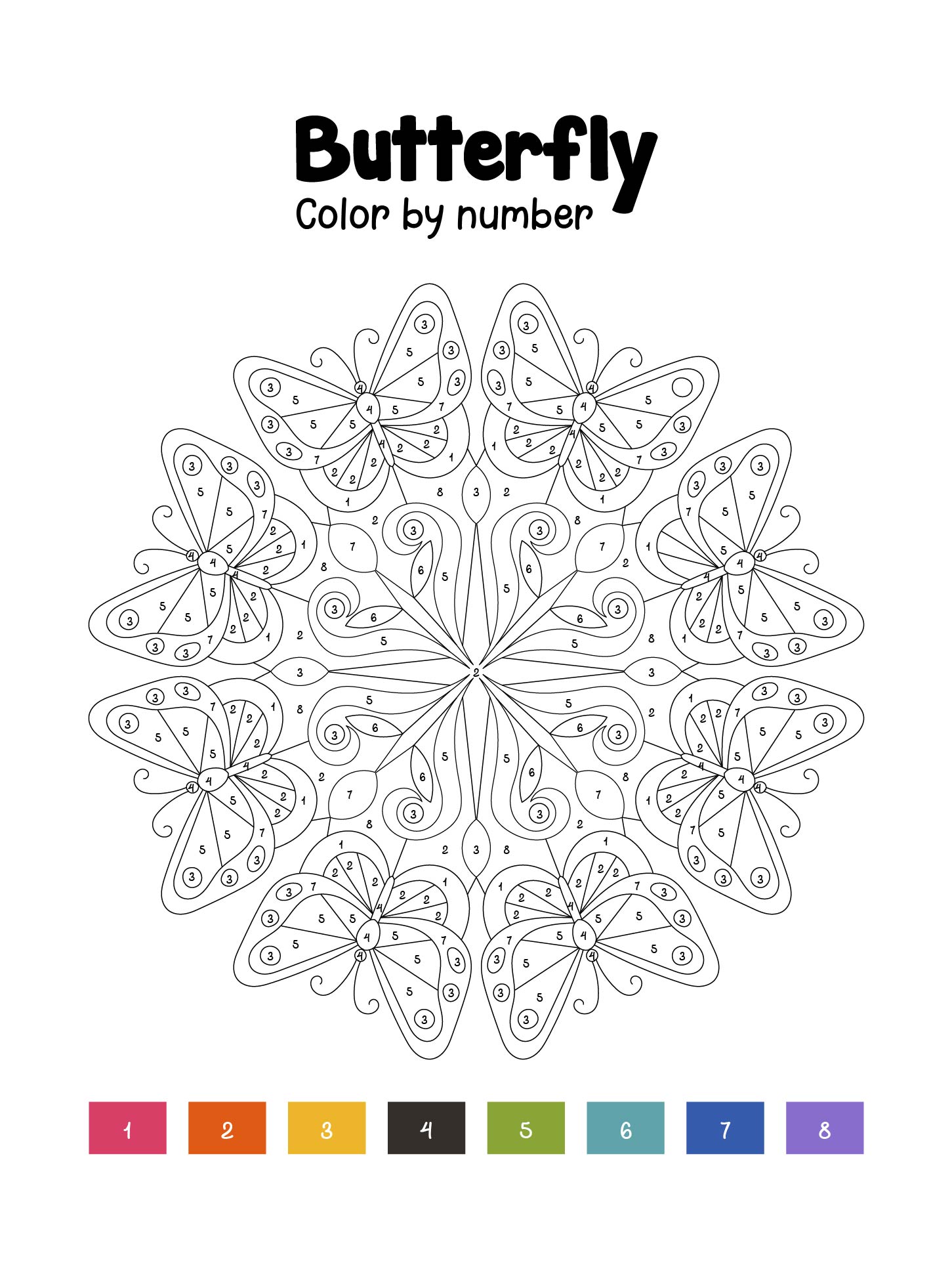 Butterfly Mandala Coloring Pages