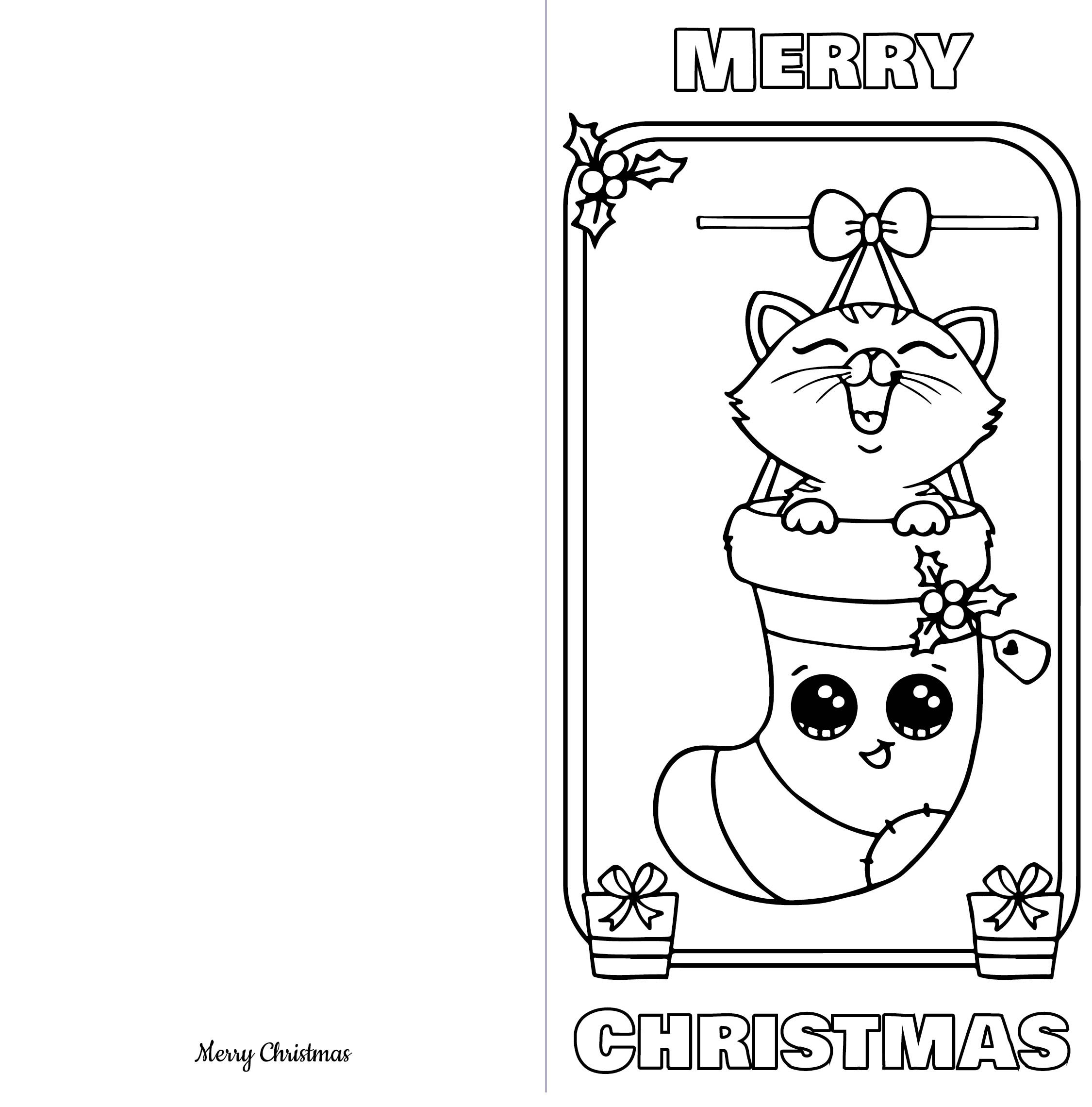 Christmas Card Coloring Pages Printable