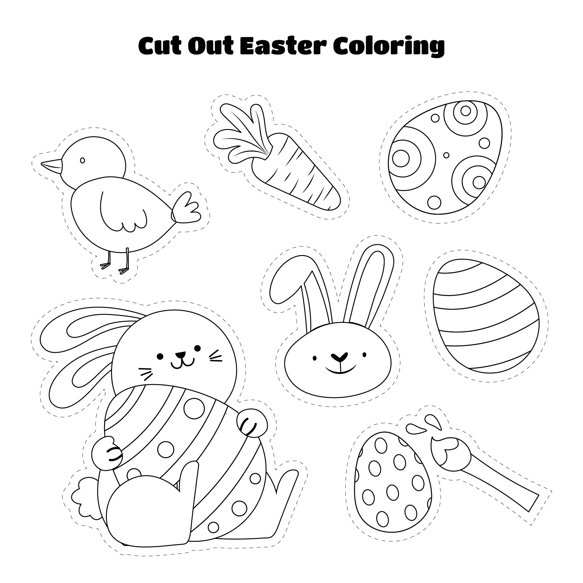 Cut Out Easter Coloring Pages