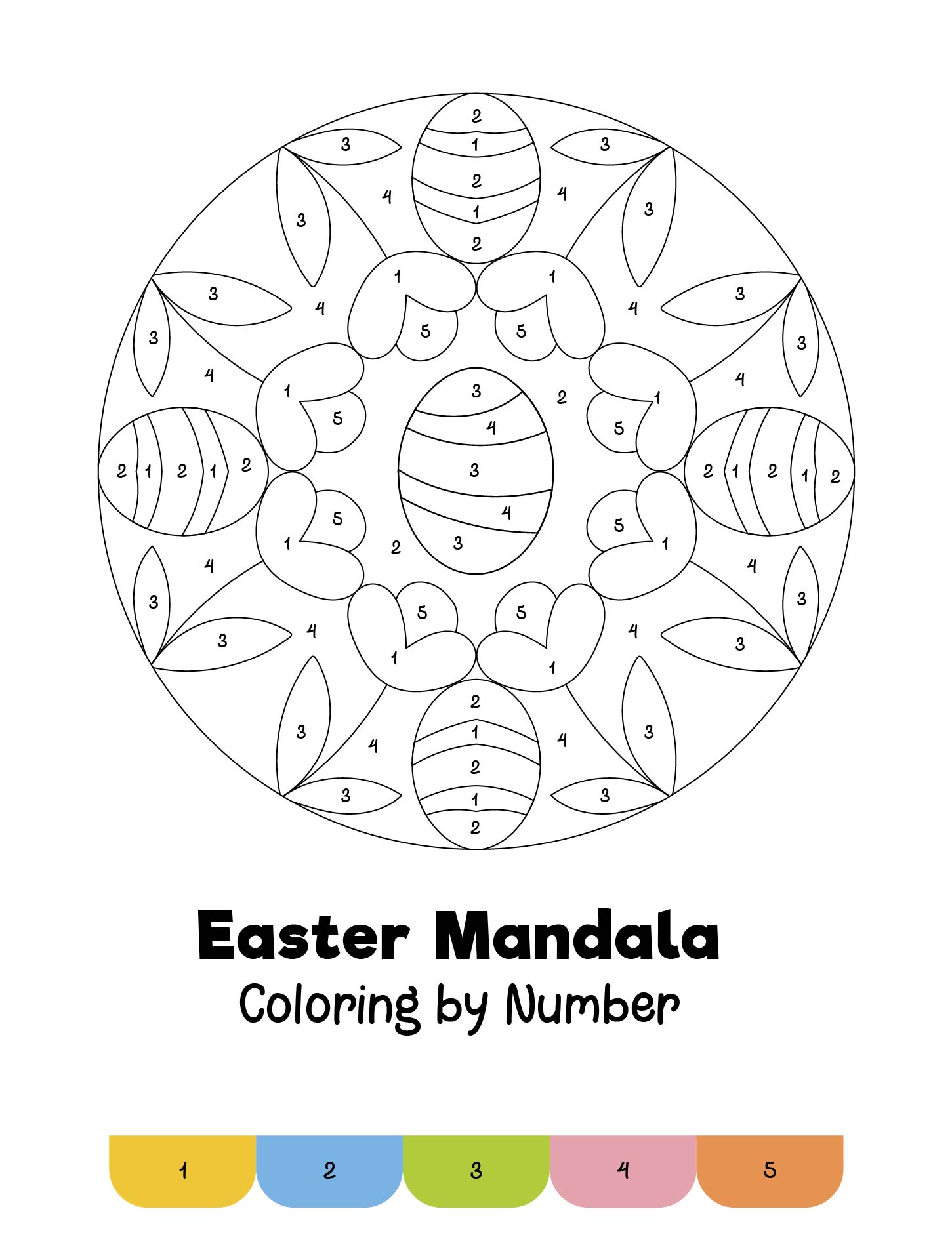 Easter Color by Numbers Coloring Pages