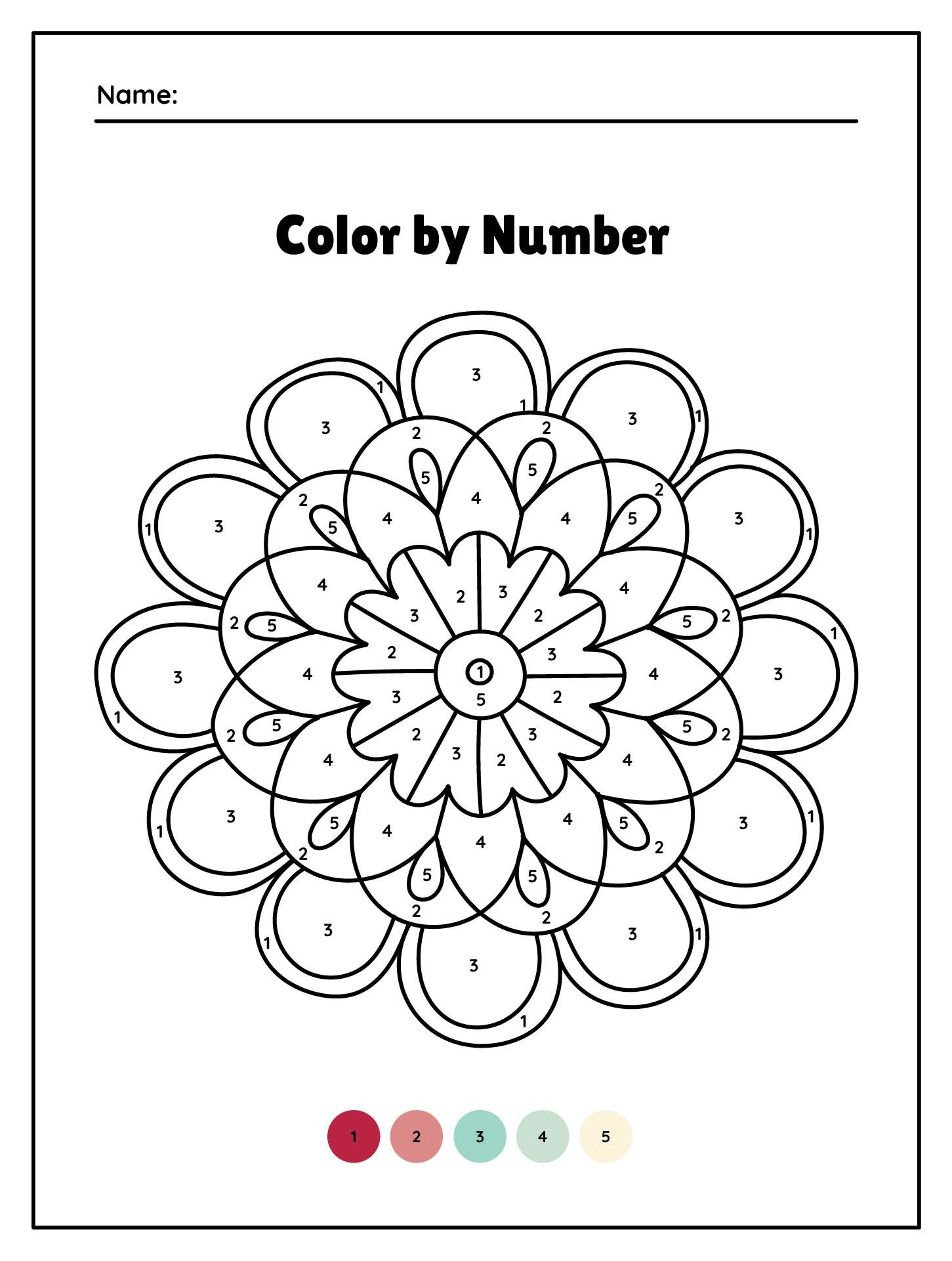 Mandala Color By Number Pages