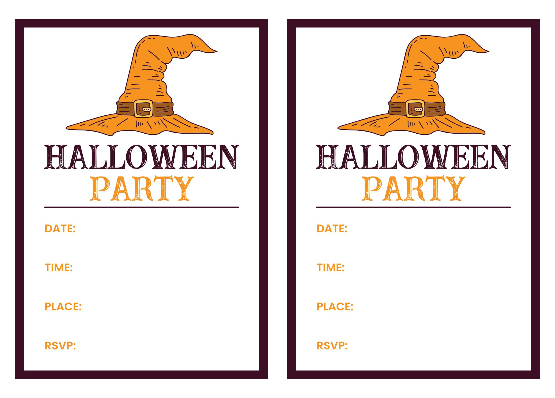 Printable Halloween Invitations Template