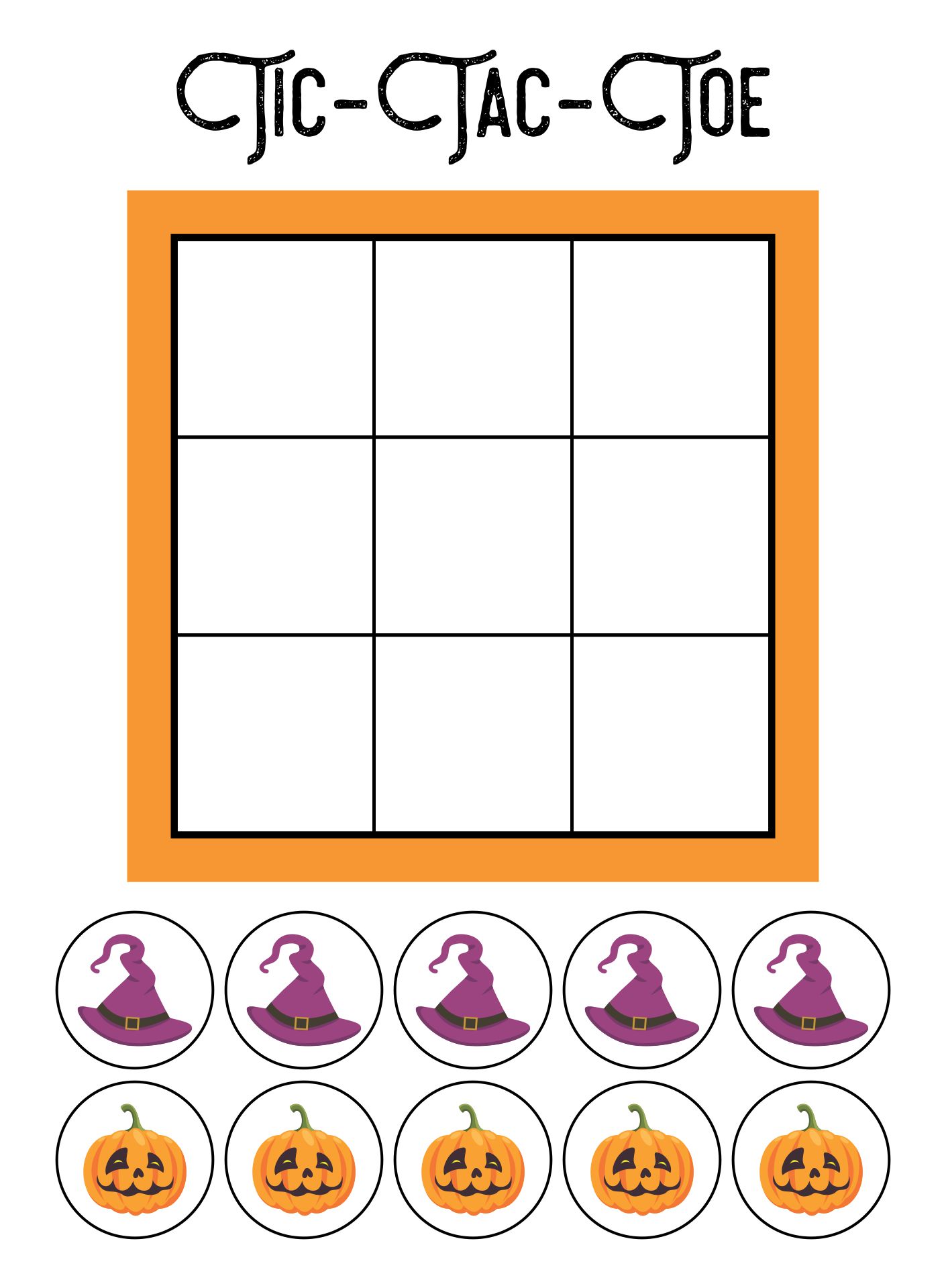 Printable Halloween Tic Tac Toe