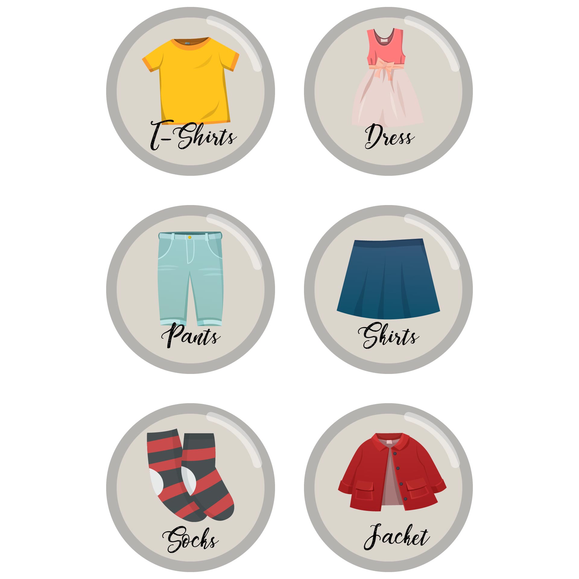 Free Printable Clothing Drawer Labels