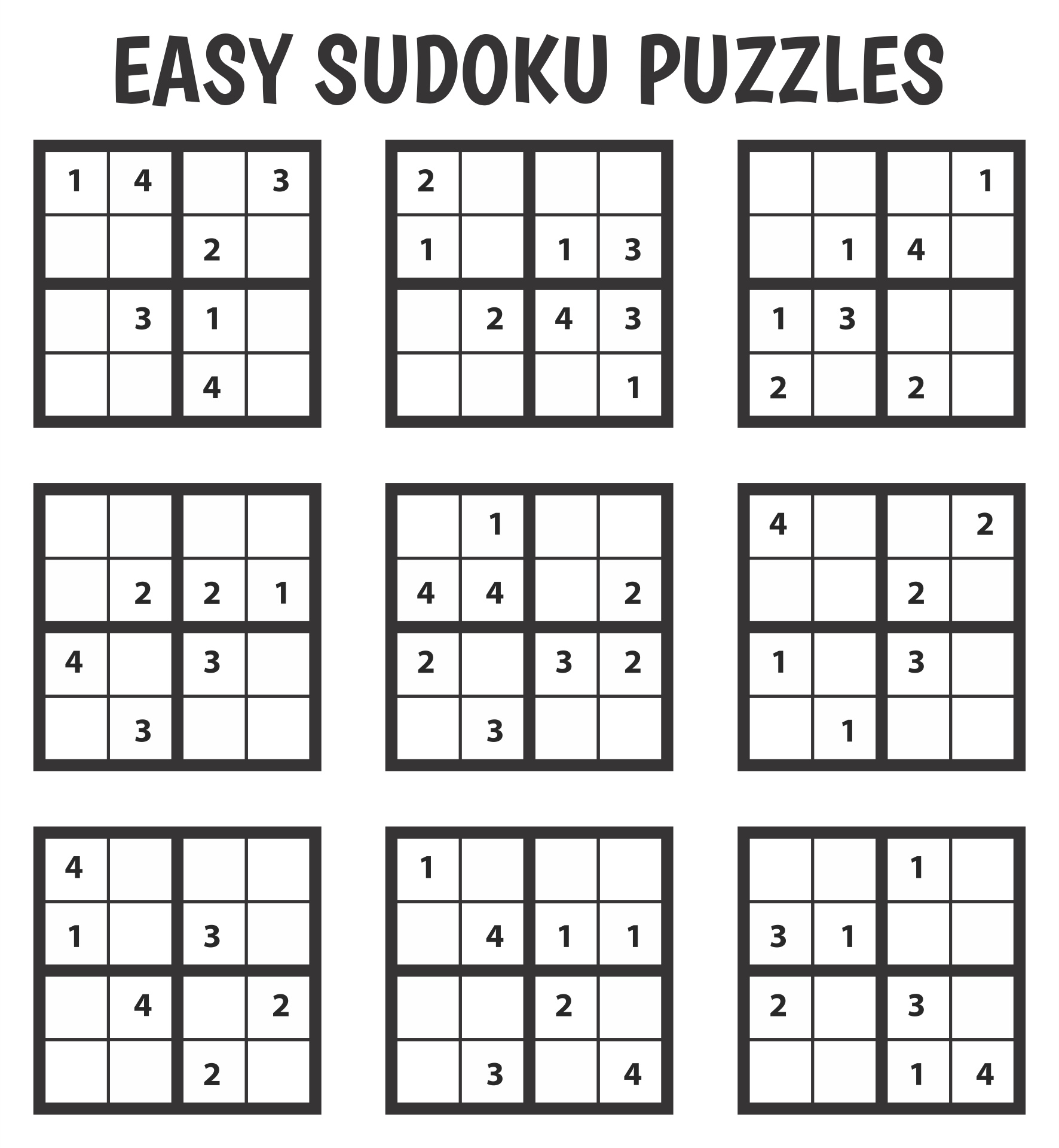 100 free printable sudoku puzzles beginner sudoku puzzles free