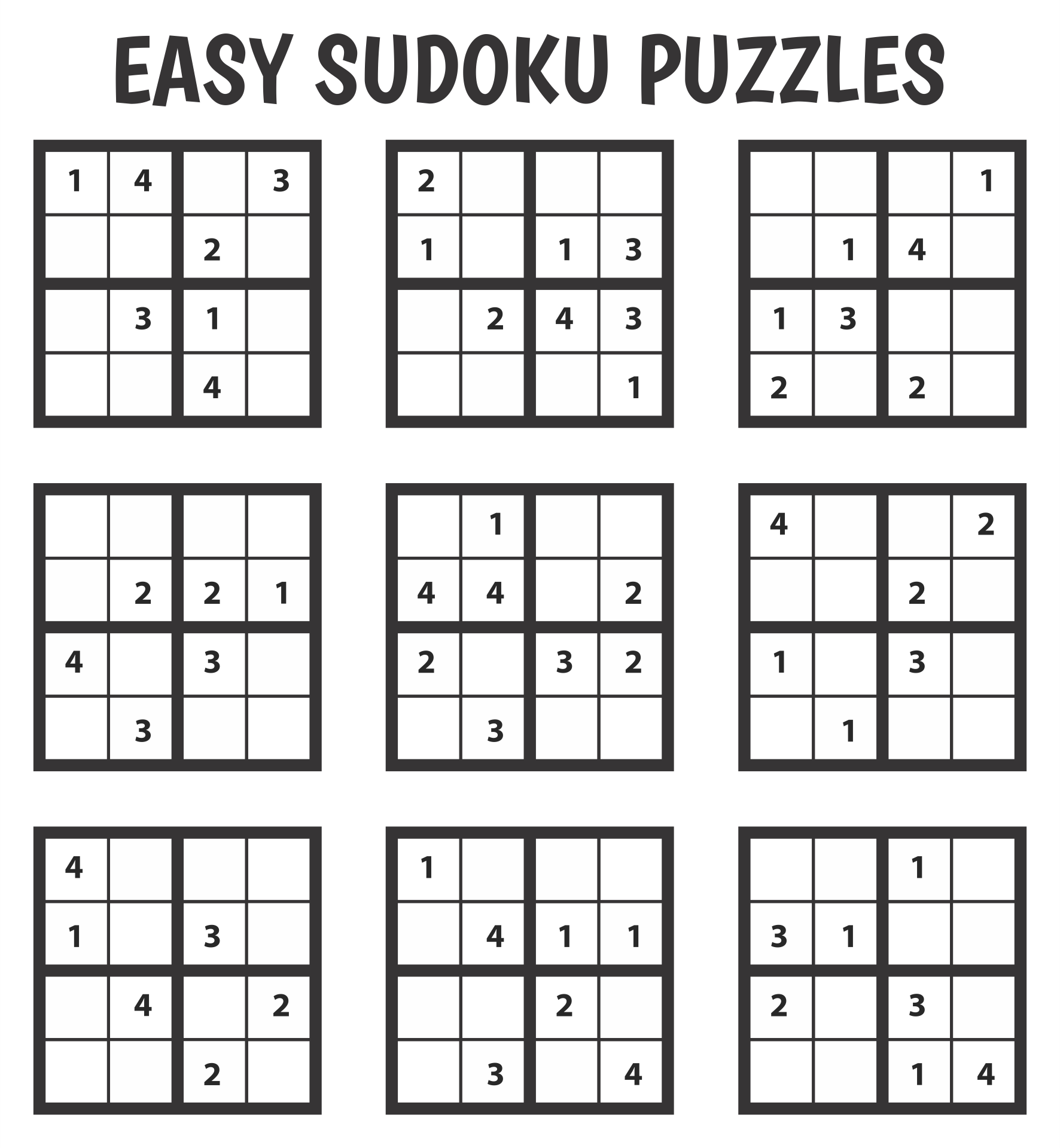 Sudoku Easy Free Printable