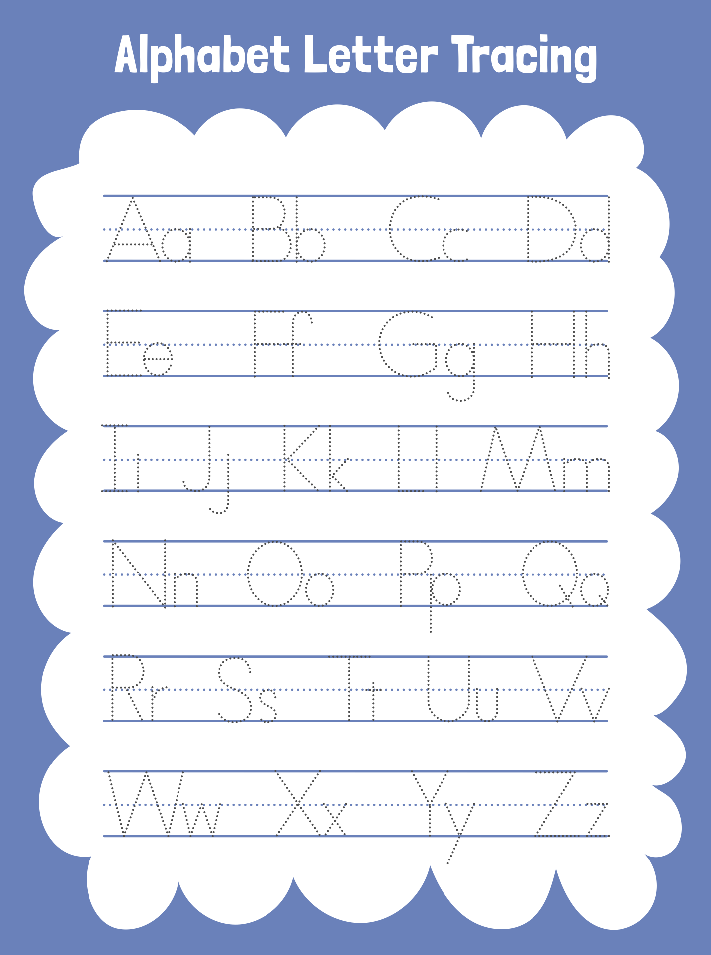 Printable Alphabet Letter Tracing Worksheets