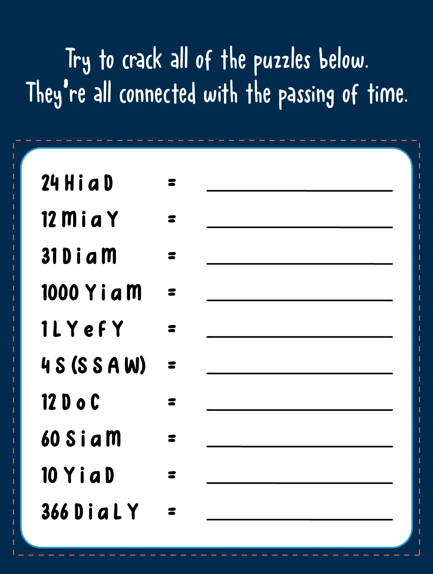 Printable Brain Teasers for Adults