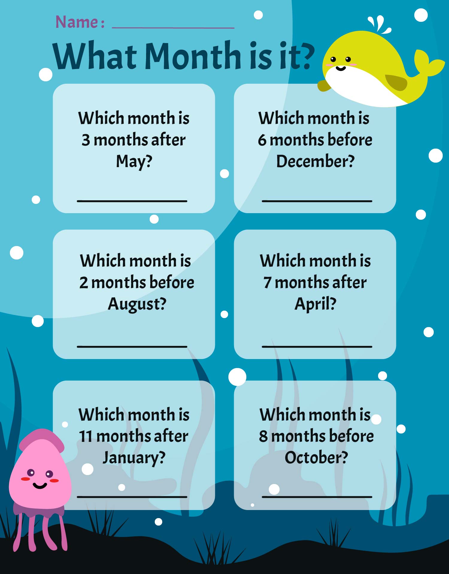 Printable Months of the Year Worksheets
