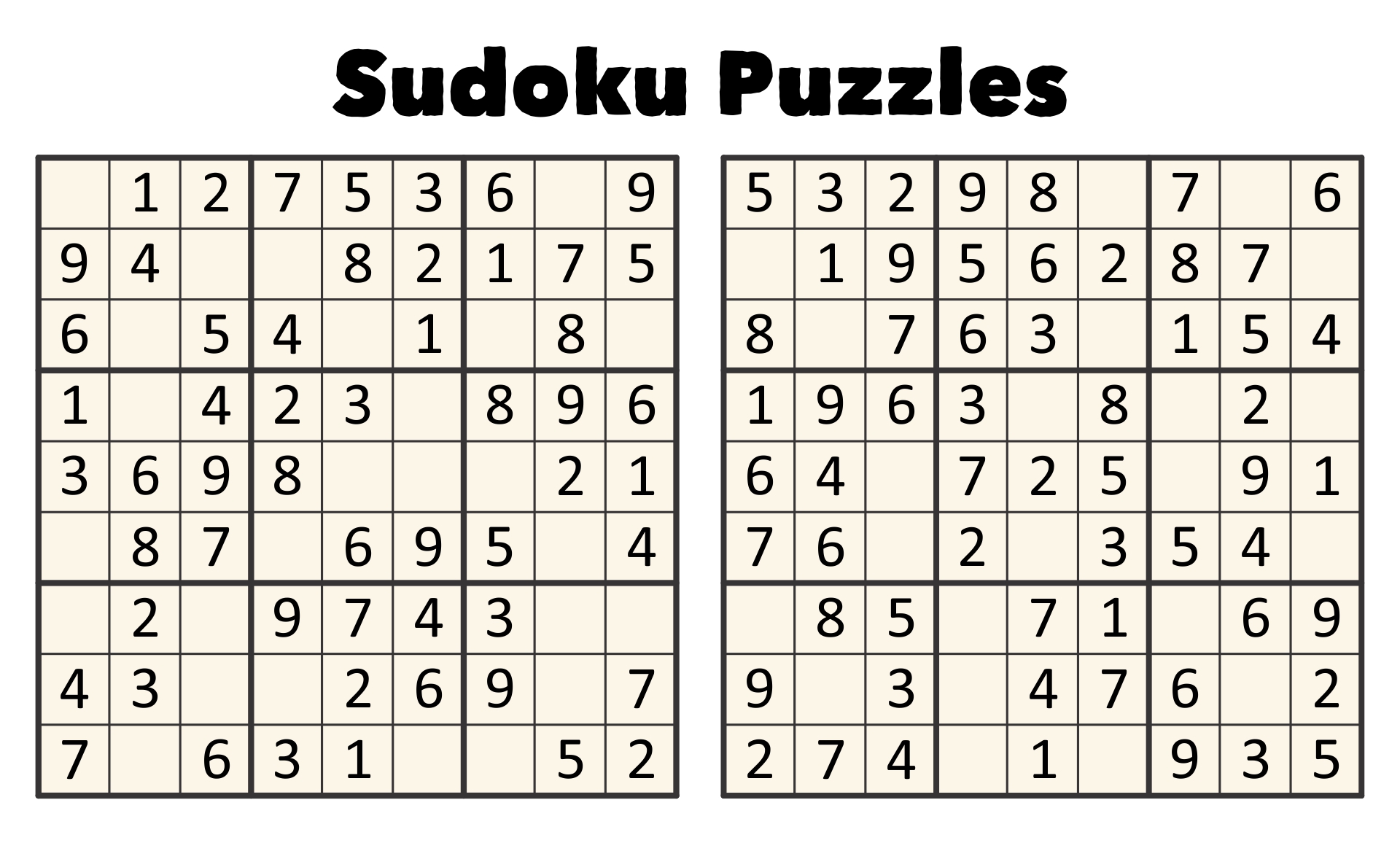 Printable Sudoku Puzzles to Print