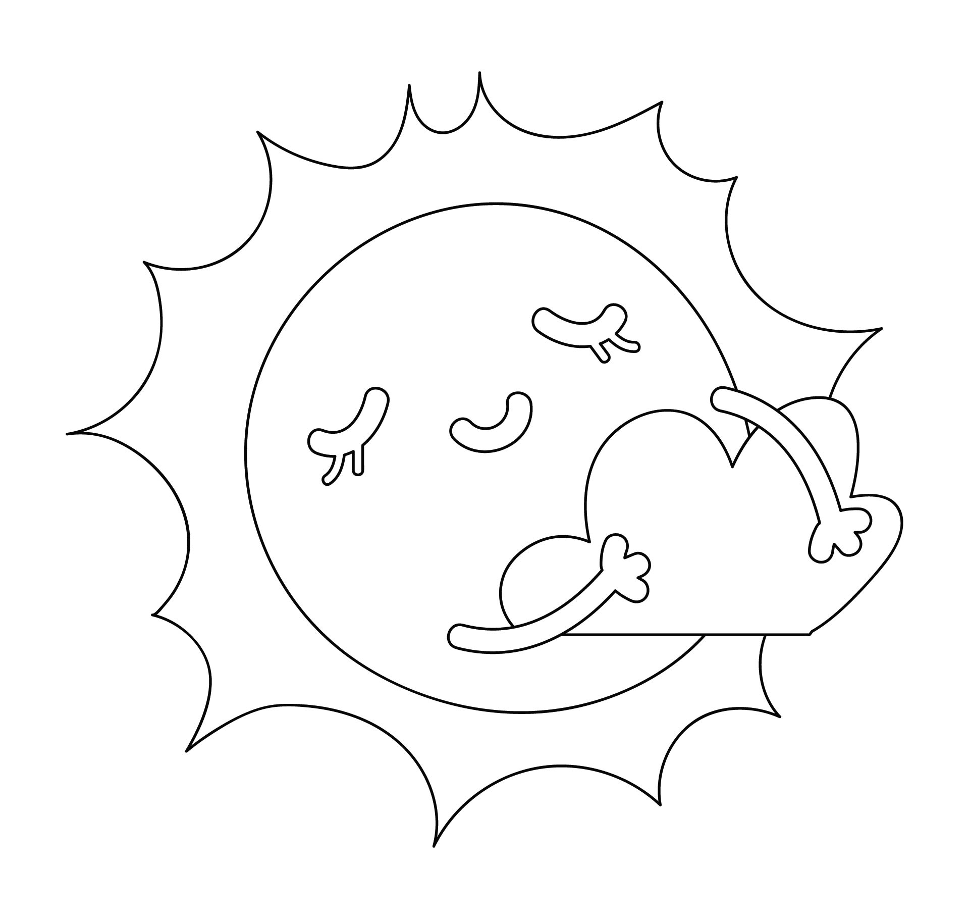 Sun Outline Coloring Page