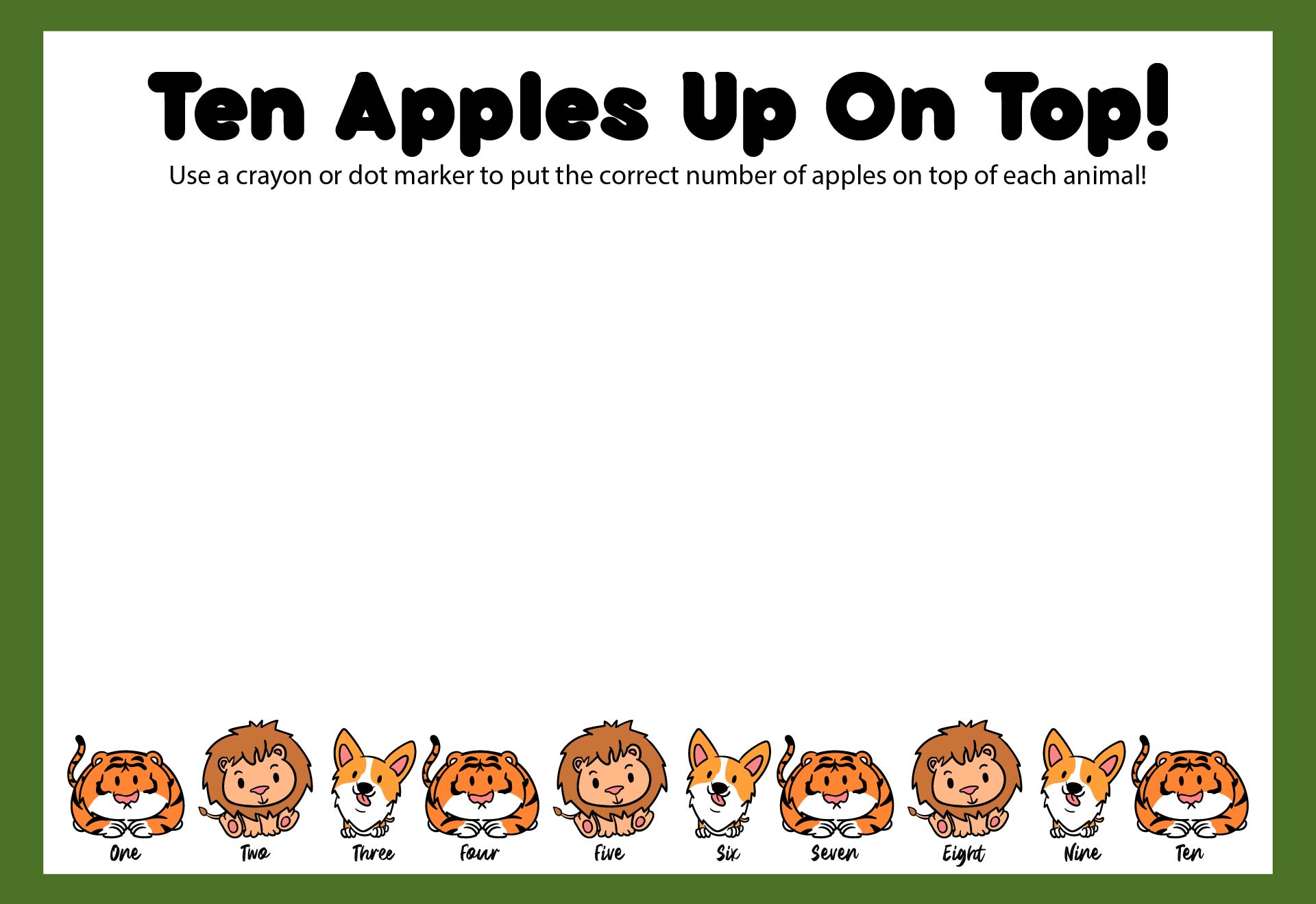 10 Apples Up On Top Printables
