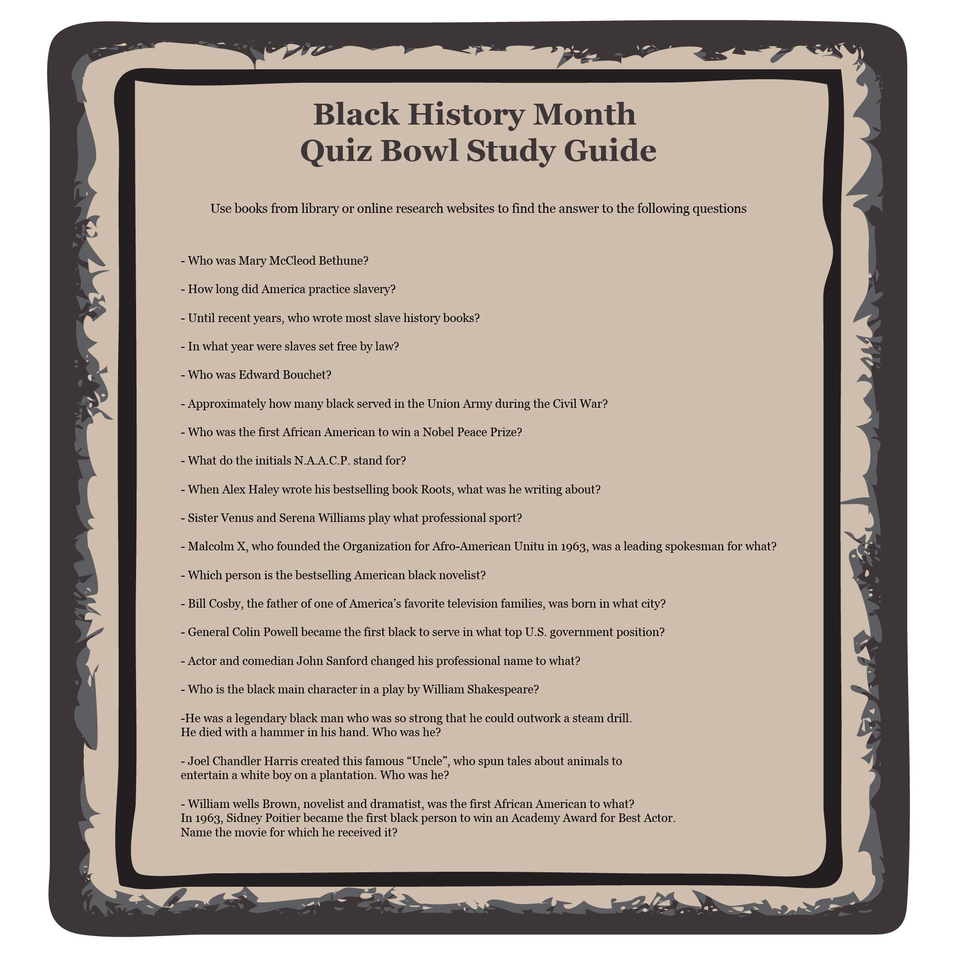 Black History Month Questions and Answers