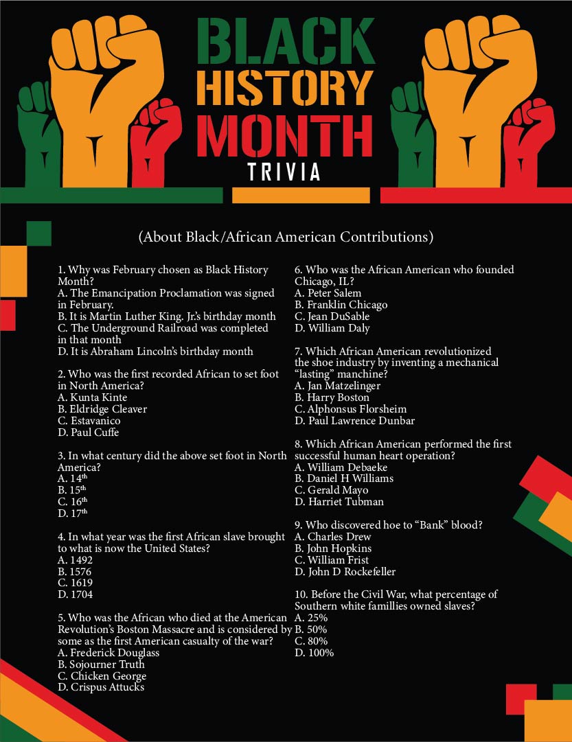 5 Best Black History Trivia Questions And Answers Printable