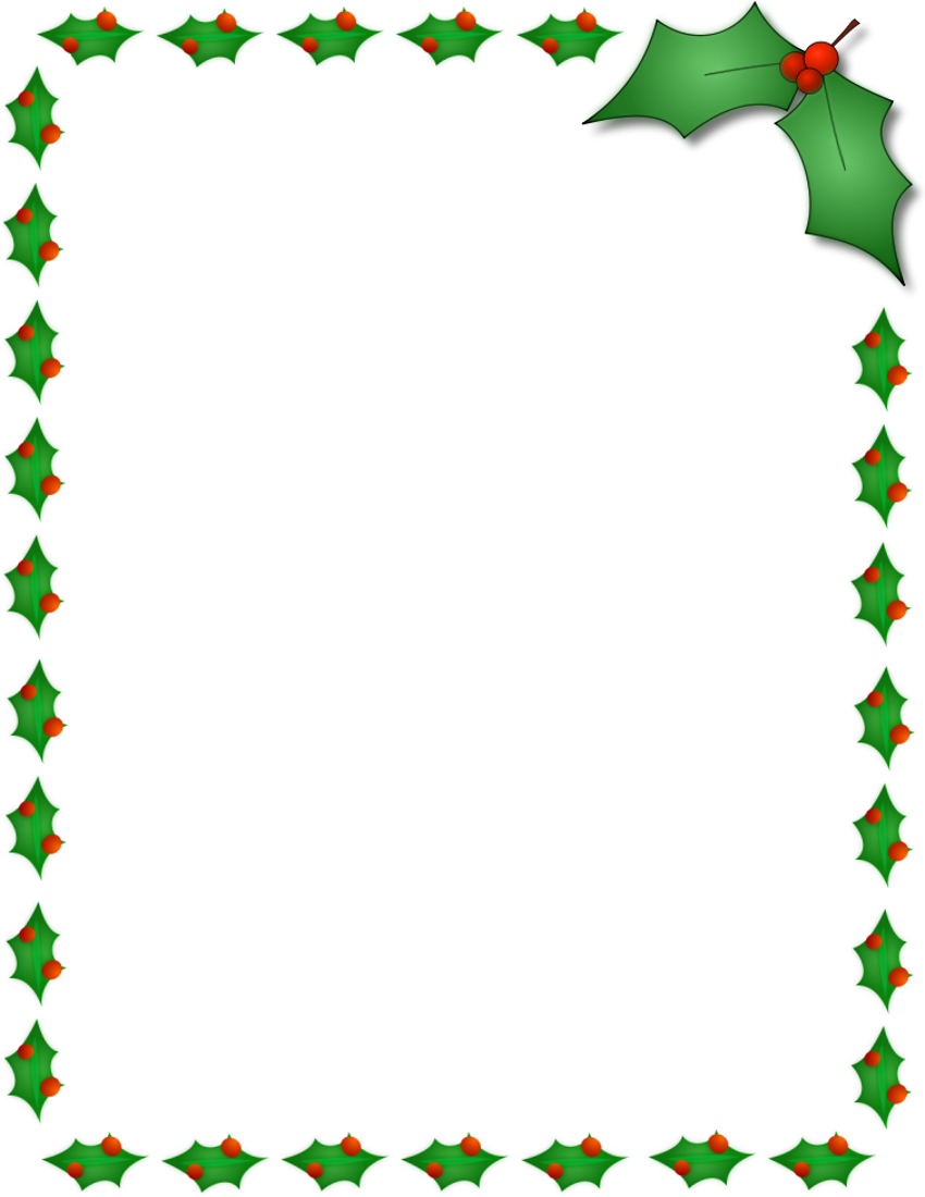Christmas Holly Border Clip Art