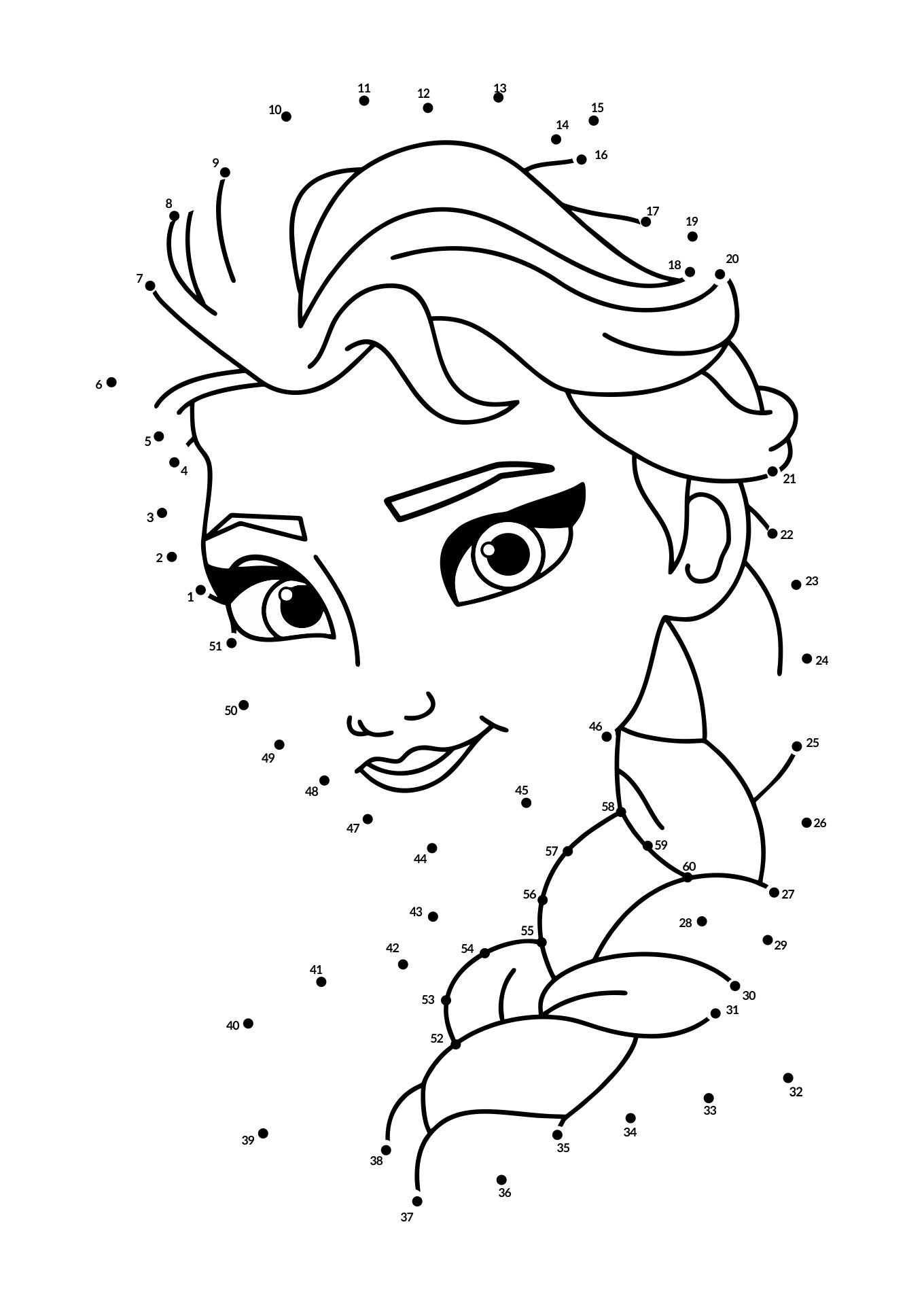 Elsa Coloring Pages Connect the Dots