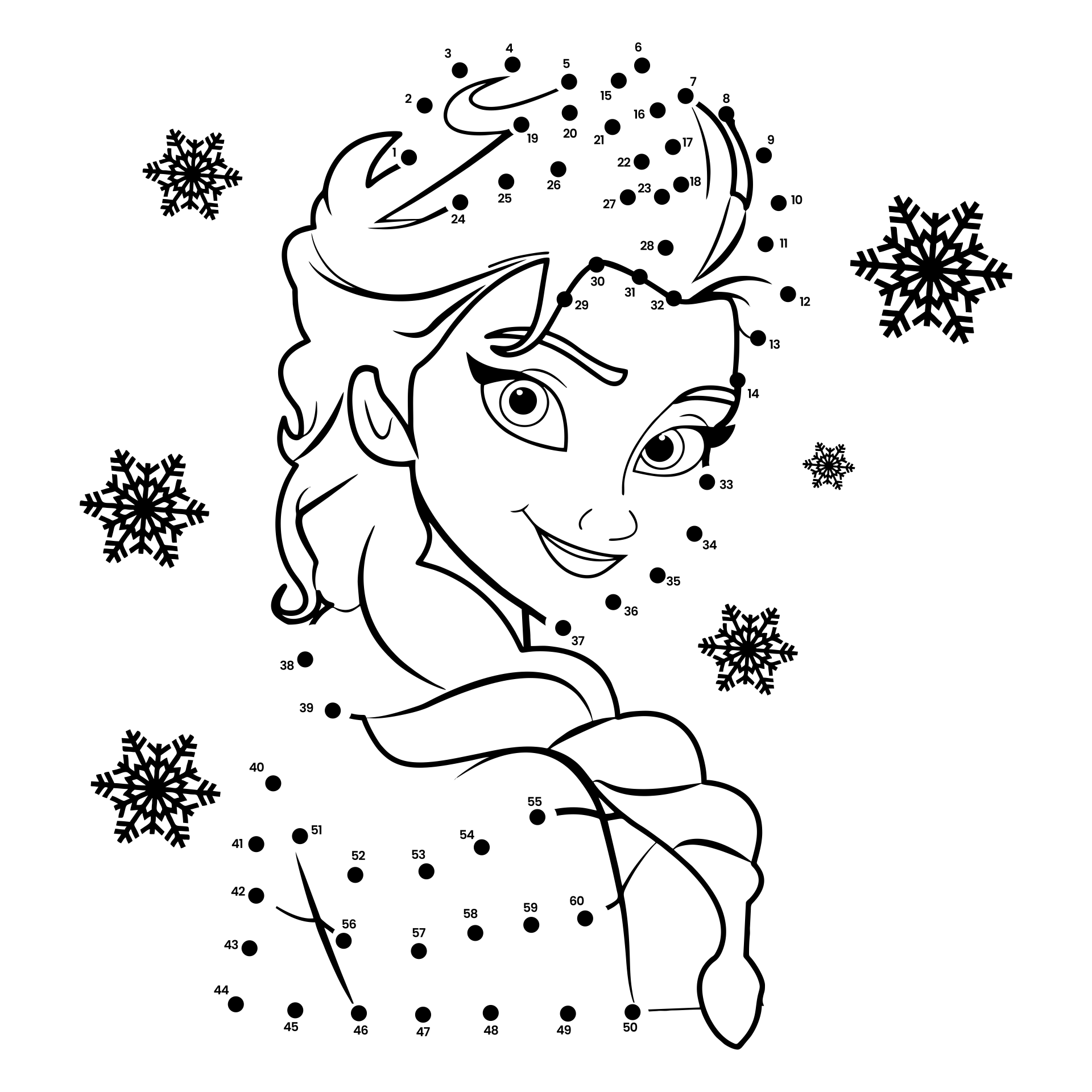 Elsa Connect the Dots Printable