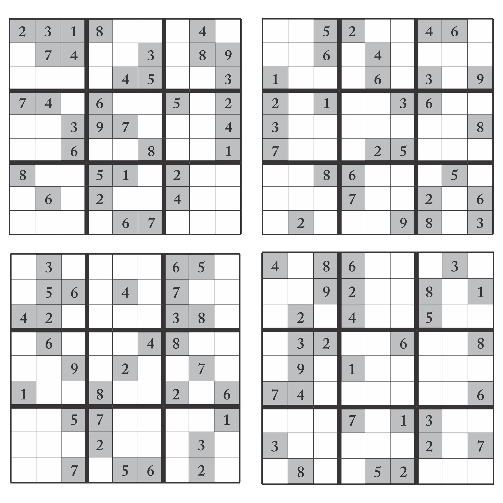 Printable 16X16 Sudoku Puzzles