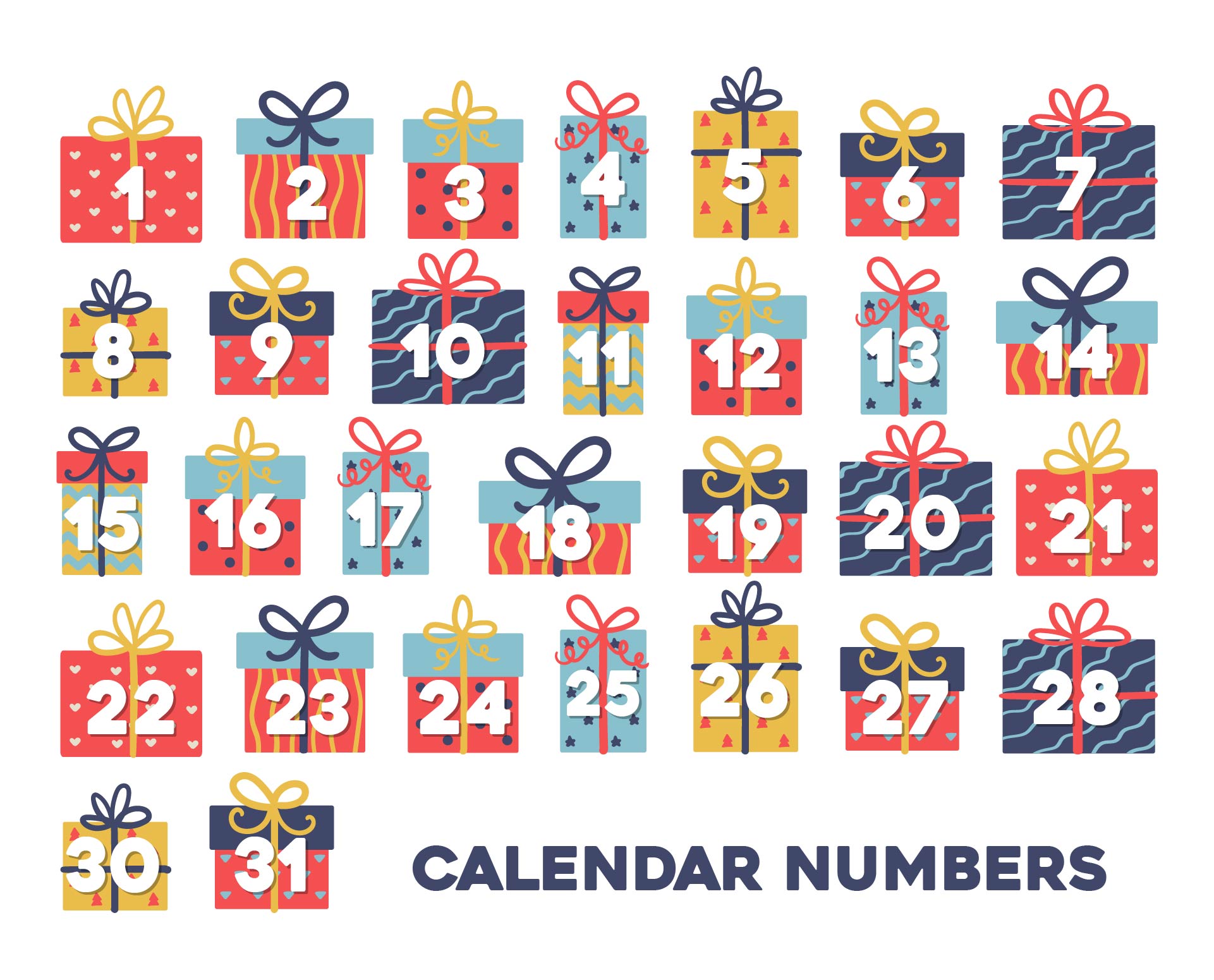 Printable Calendar Numbers