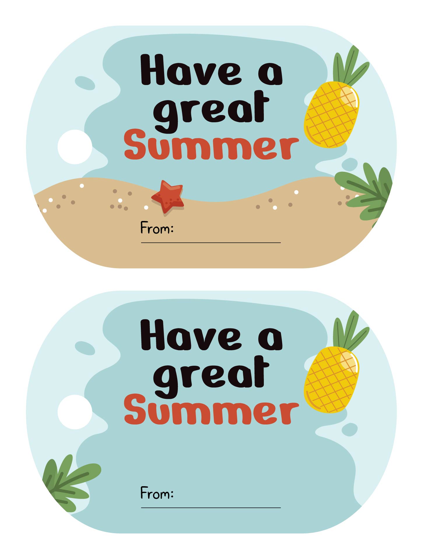 Printable Summer Gift Tags