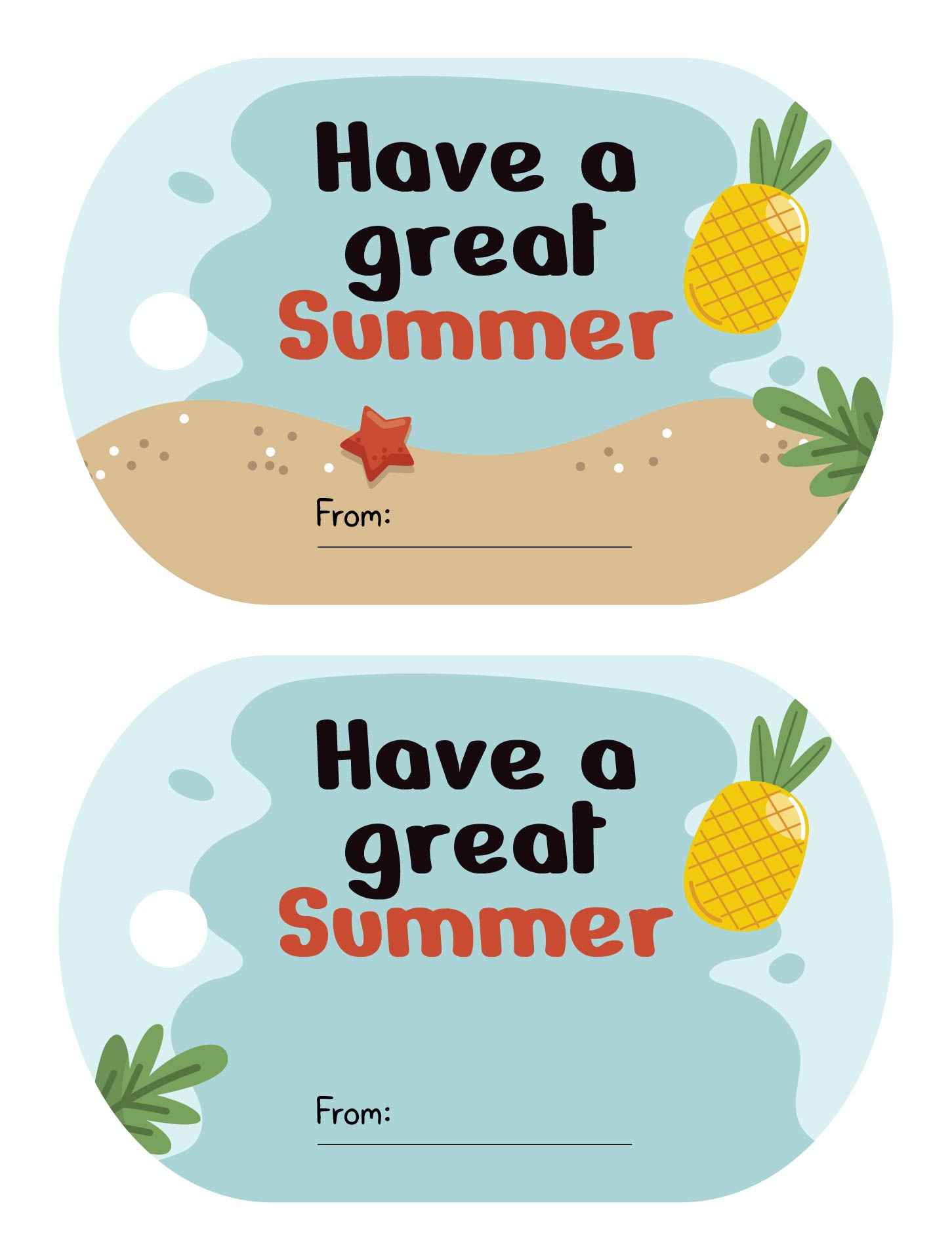 Happy Summer Tags Printable Free Printablee