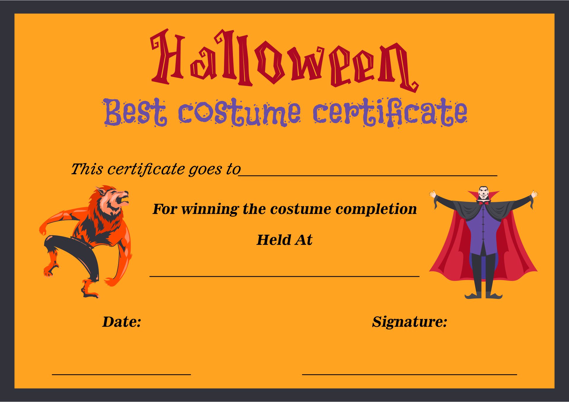 15 Best Printable Award Certificates Halloween PDF for Free at Printablee