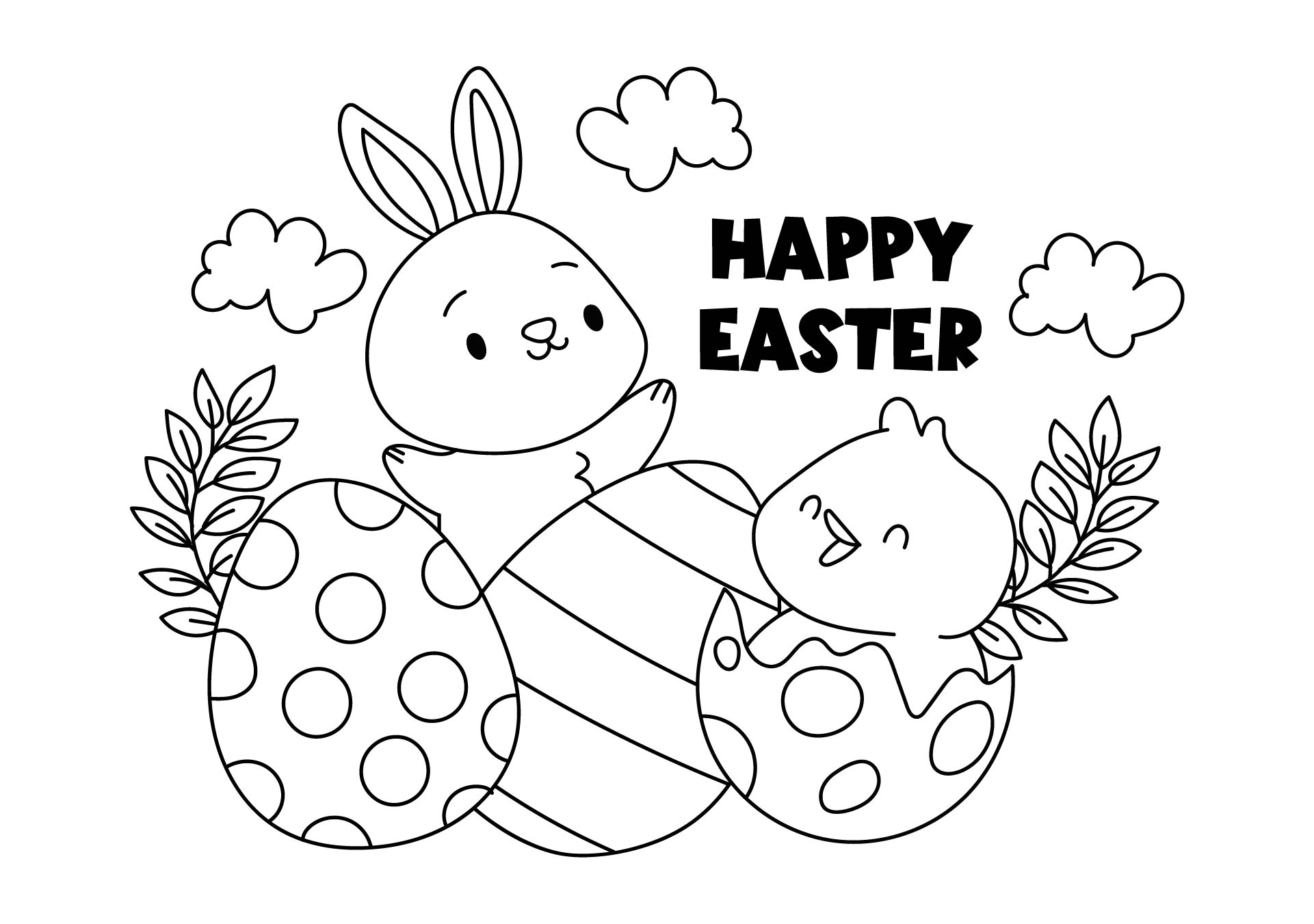 Happy Easter Coloring Pages Printable Free
