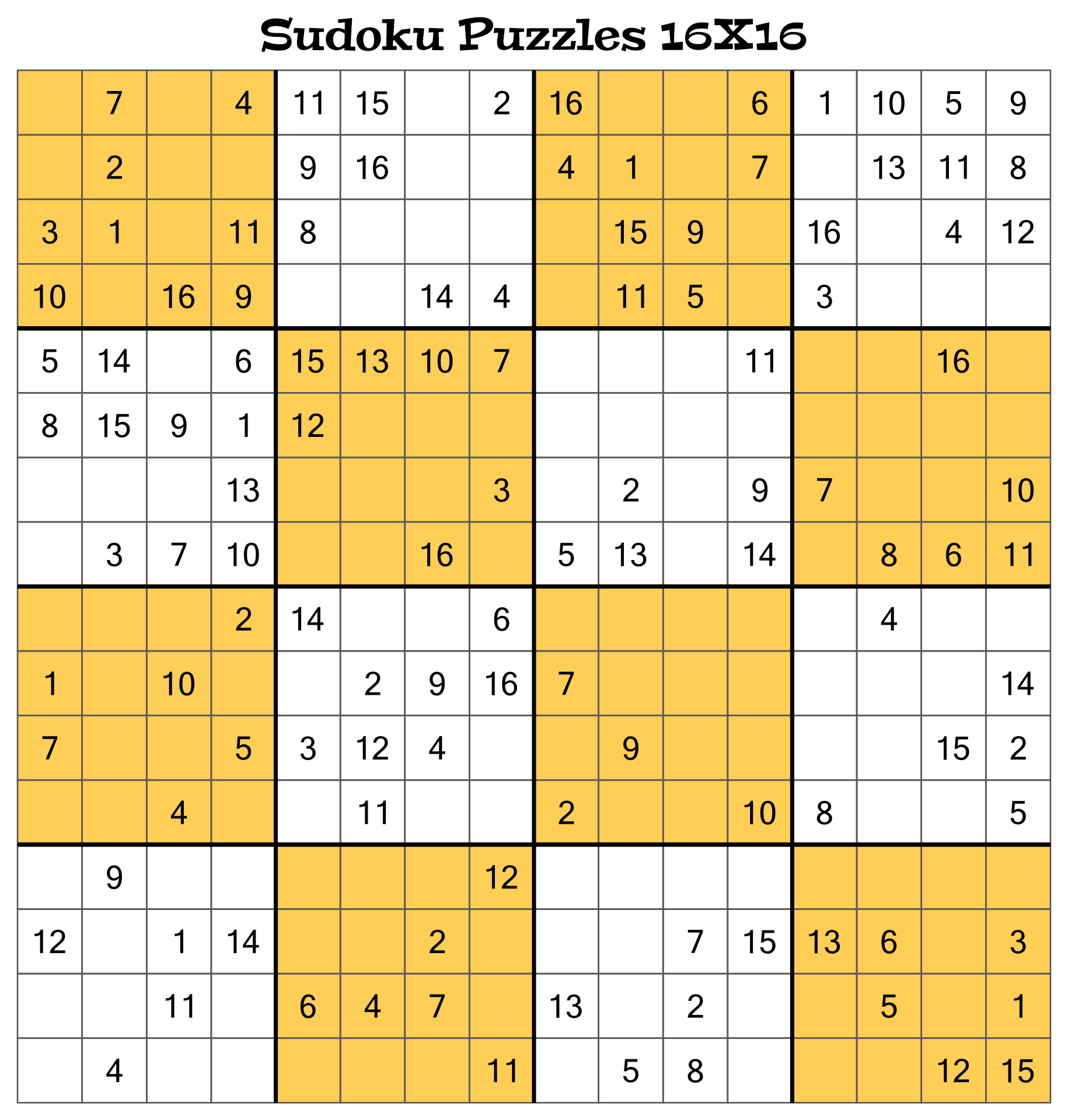 Sudoku 16 X 16 Para Imprimir Free Printable 16x16 Sudoku Puzzles 