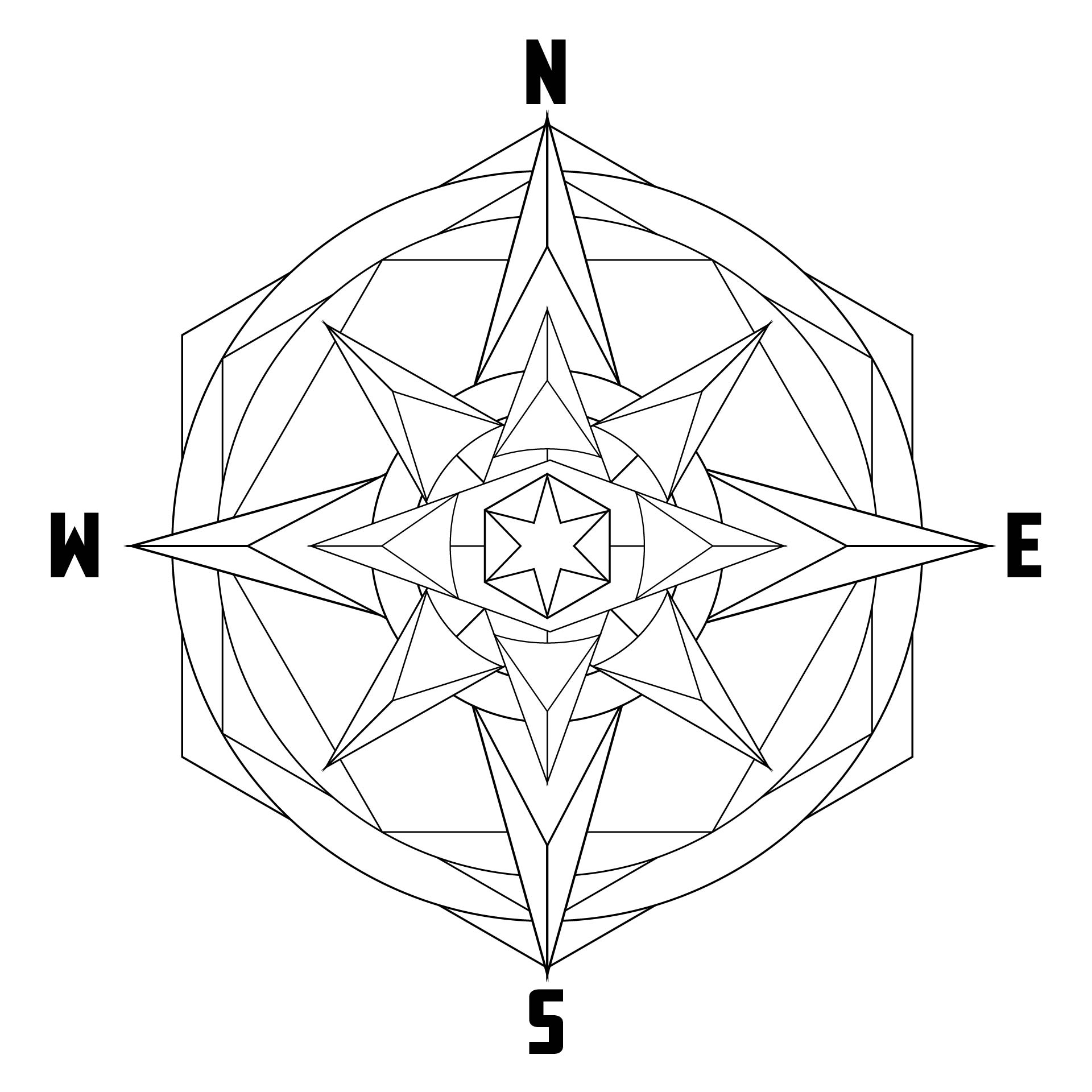 coloring pages compass rose