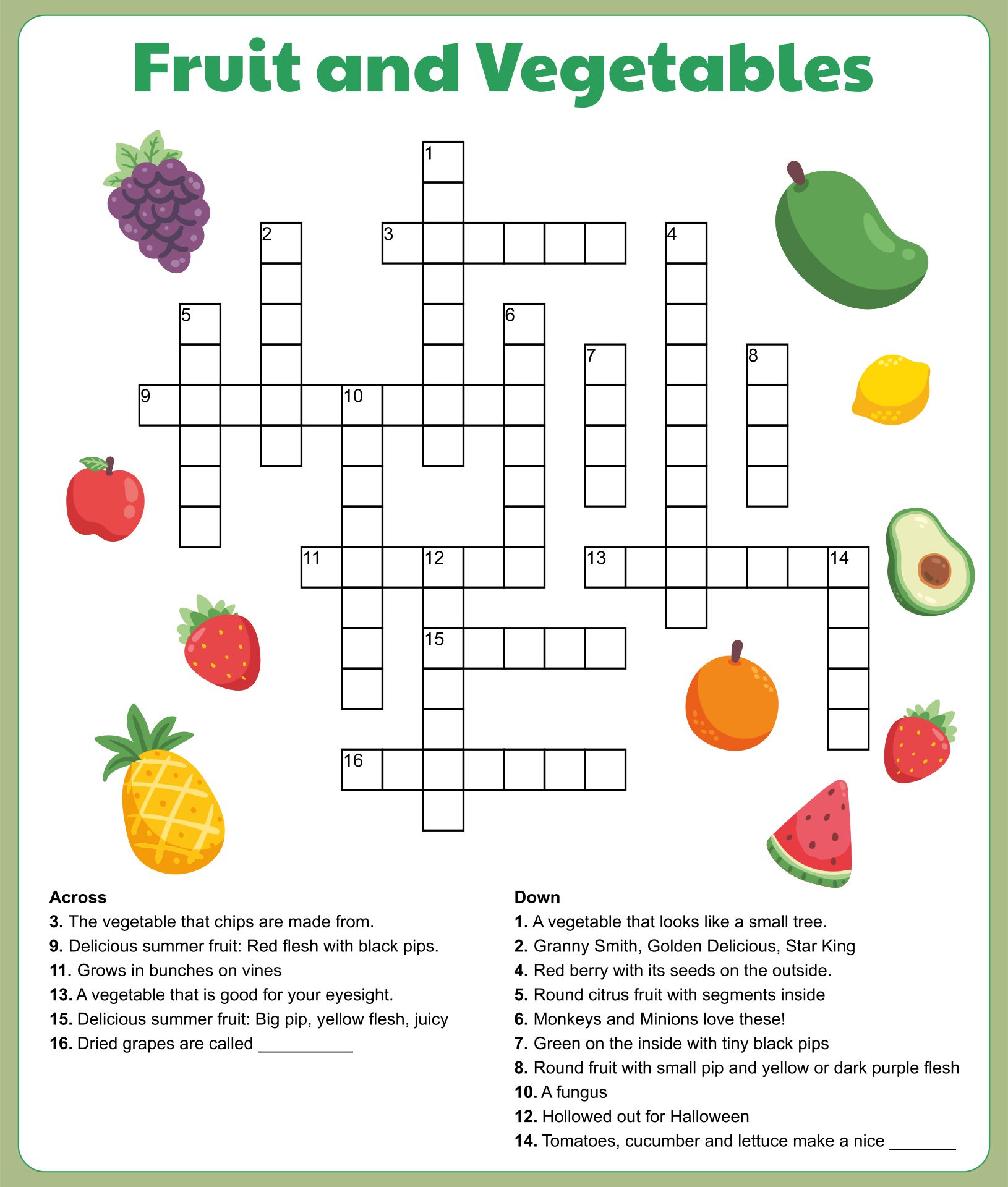 Crossword Printable Puzzle For Older Students Adults Gambaran